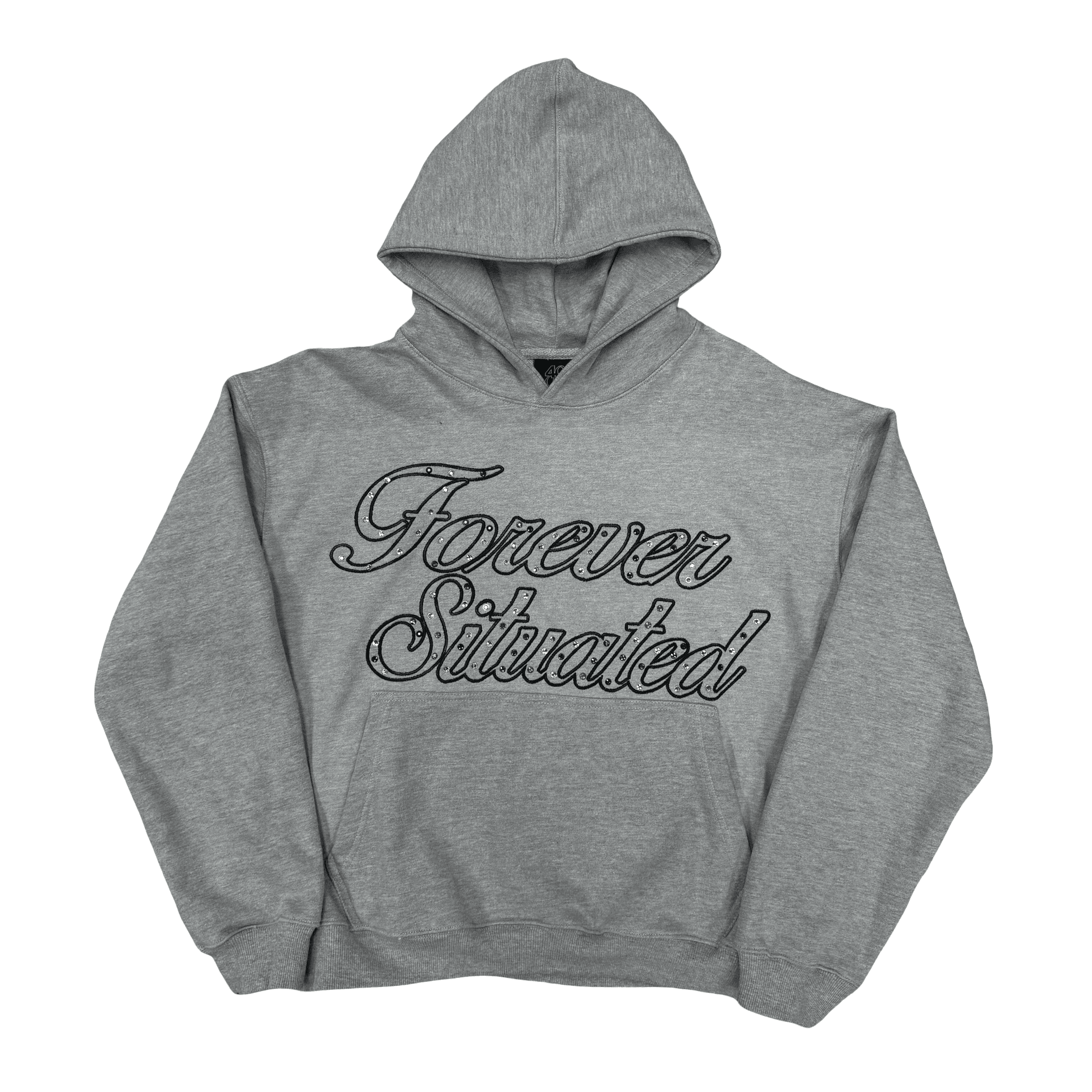 Forever Situated Rhinestone Hoodie Grey — photo 1 of 2
