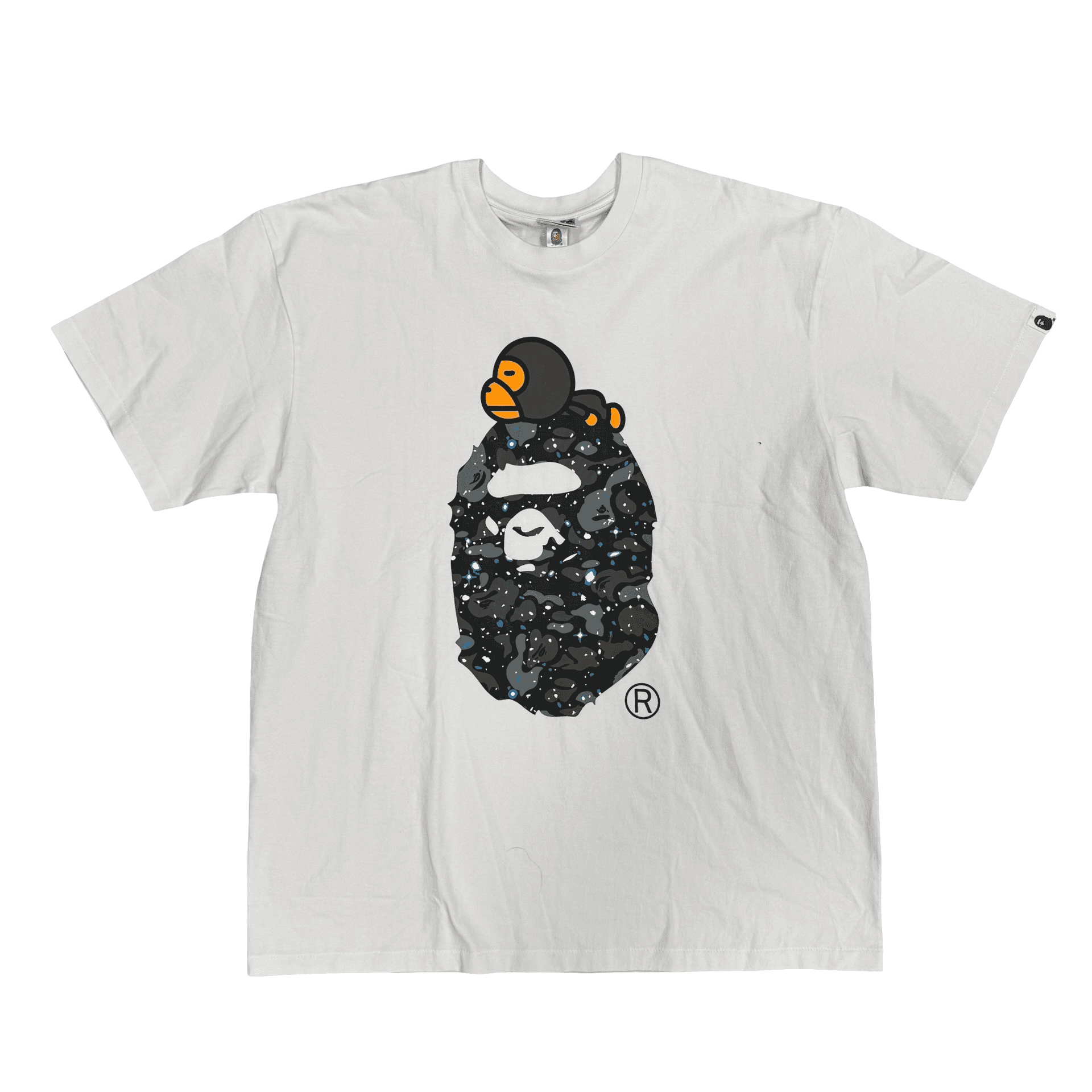 BAPE Space Camo Milo On Big Ape Tee White — photo 1 of 2