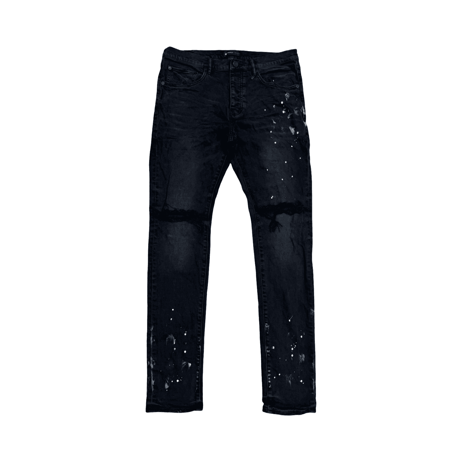 Purple Brand P001 Distressed Paint Splatter Jeans Black — photo 1 of 2