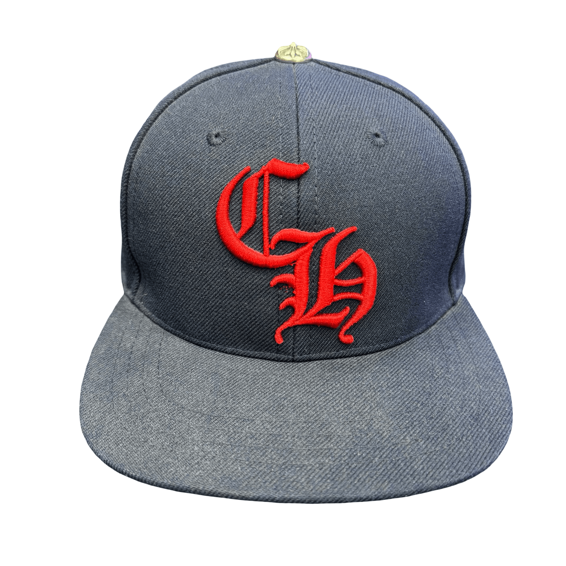 Chrome Hearts CH Logo Snapback Hat Navy Red