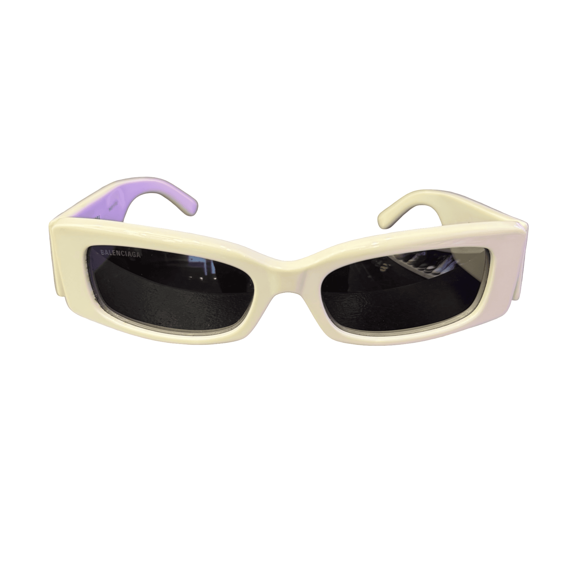 Balenciaga Rectangular Frame Sunglasses White