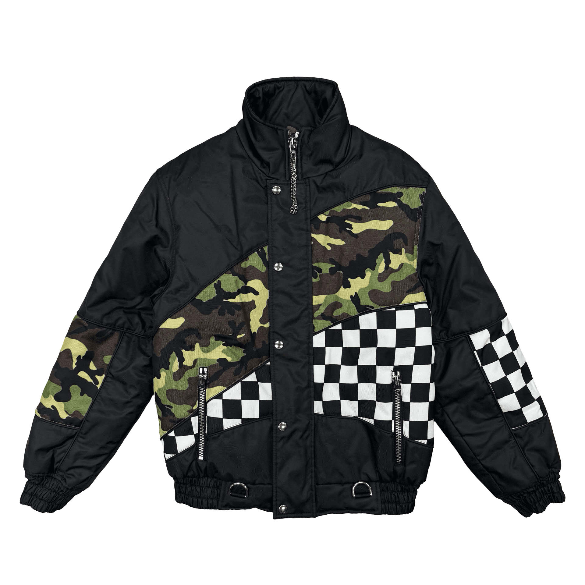 Celine Blouson Loose Damier Toile Nylon Jacket Black