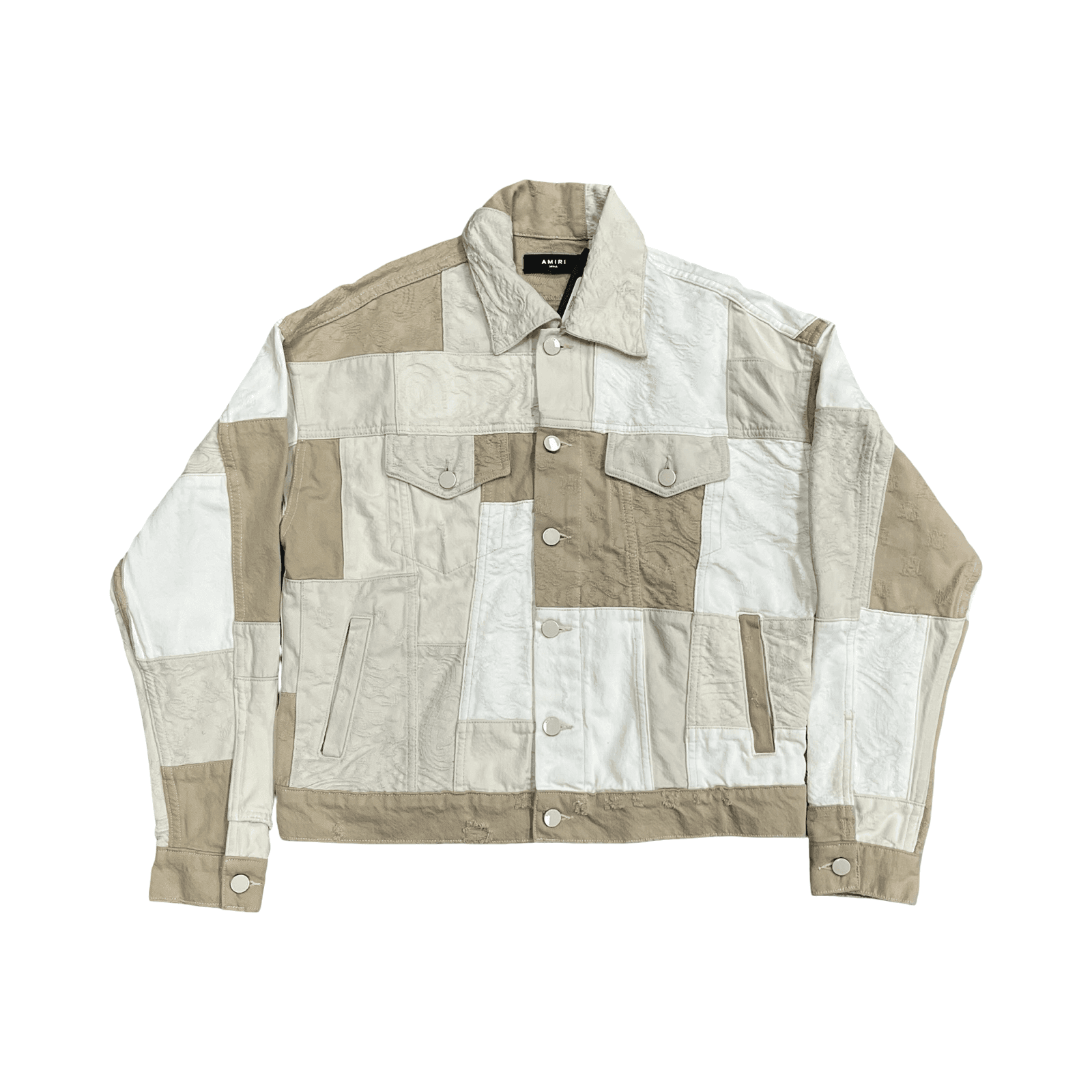 Amiri Bandana Patchwork trucker Jacket Beige
