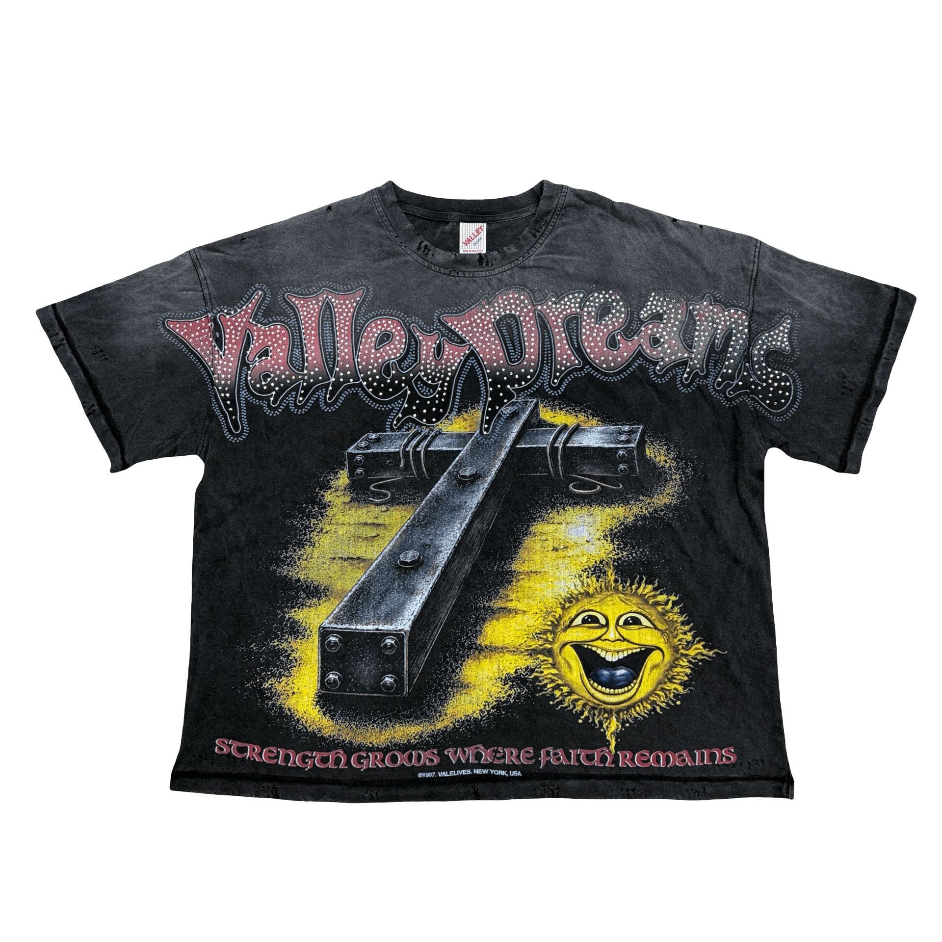 Vale Forever Iron Cross Bling Tee Black