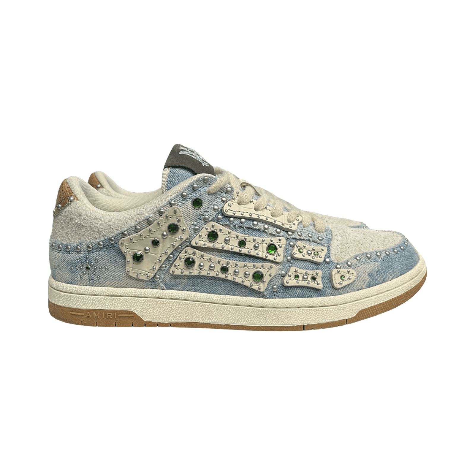 Amiri Studded Skeleton Low Top Sneakers Blue