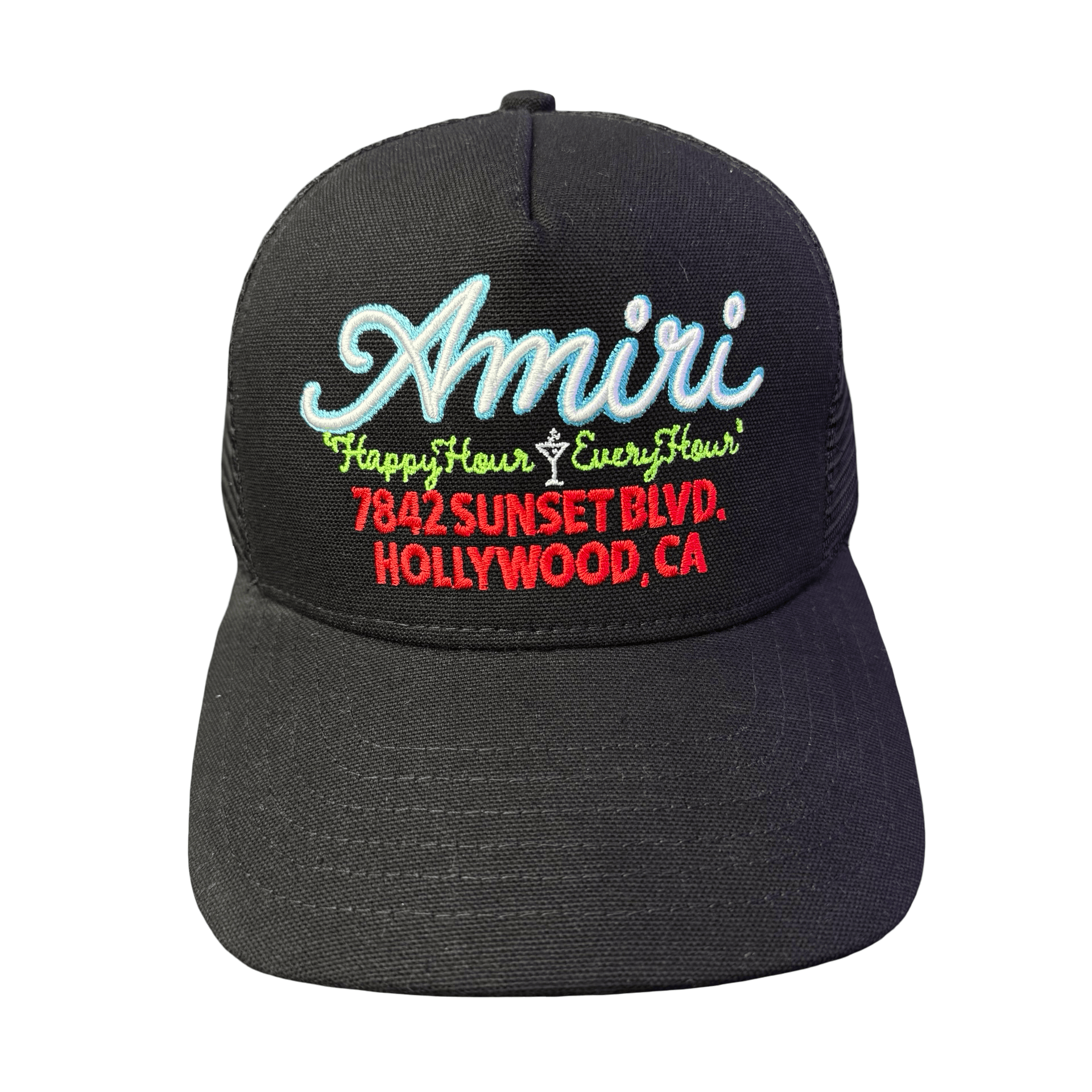 Amiri Neon Light Trucker Hat Black