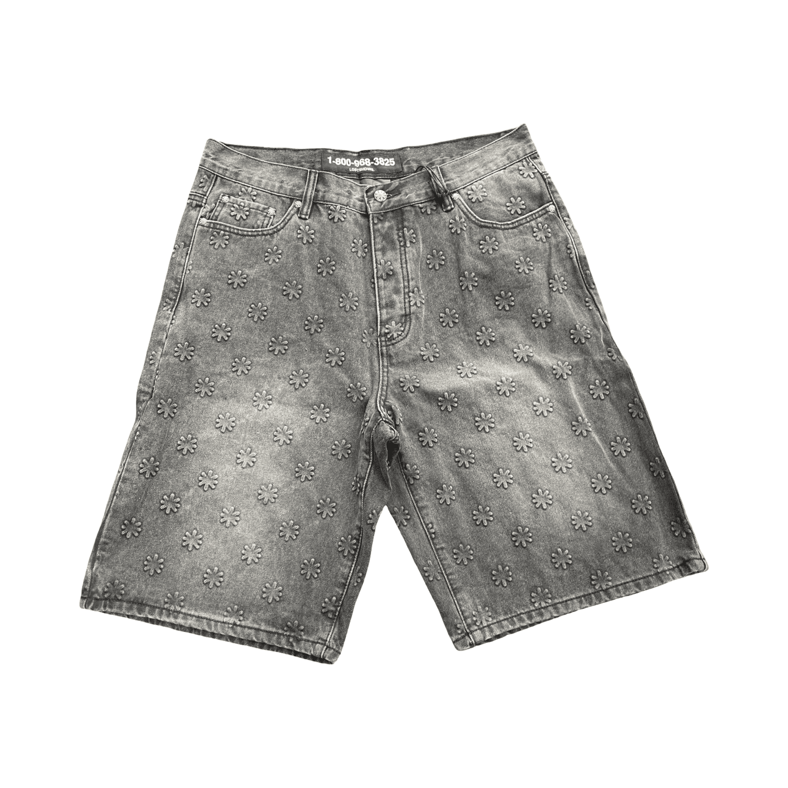 Lost SHDWS Embossed Shorts Washed Black — photo 1 of 2