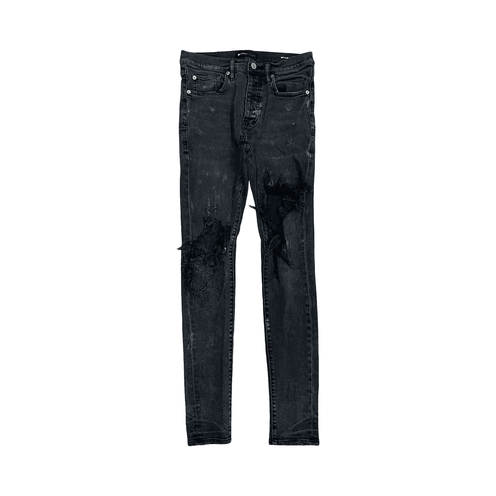 Purple Brand Knee Distressed Jeans Black — photo 1 of 2