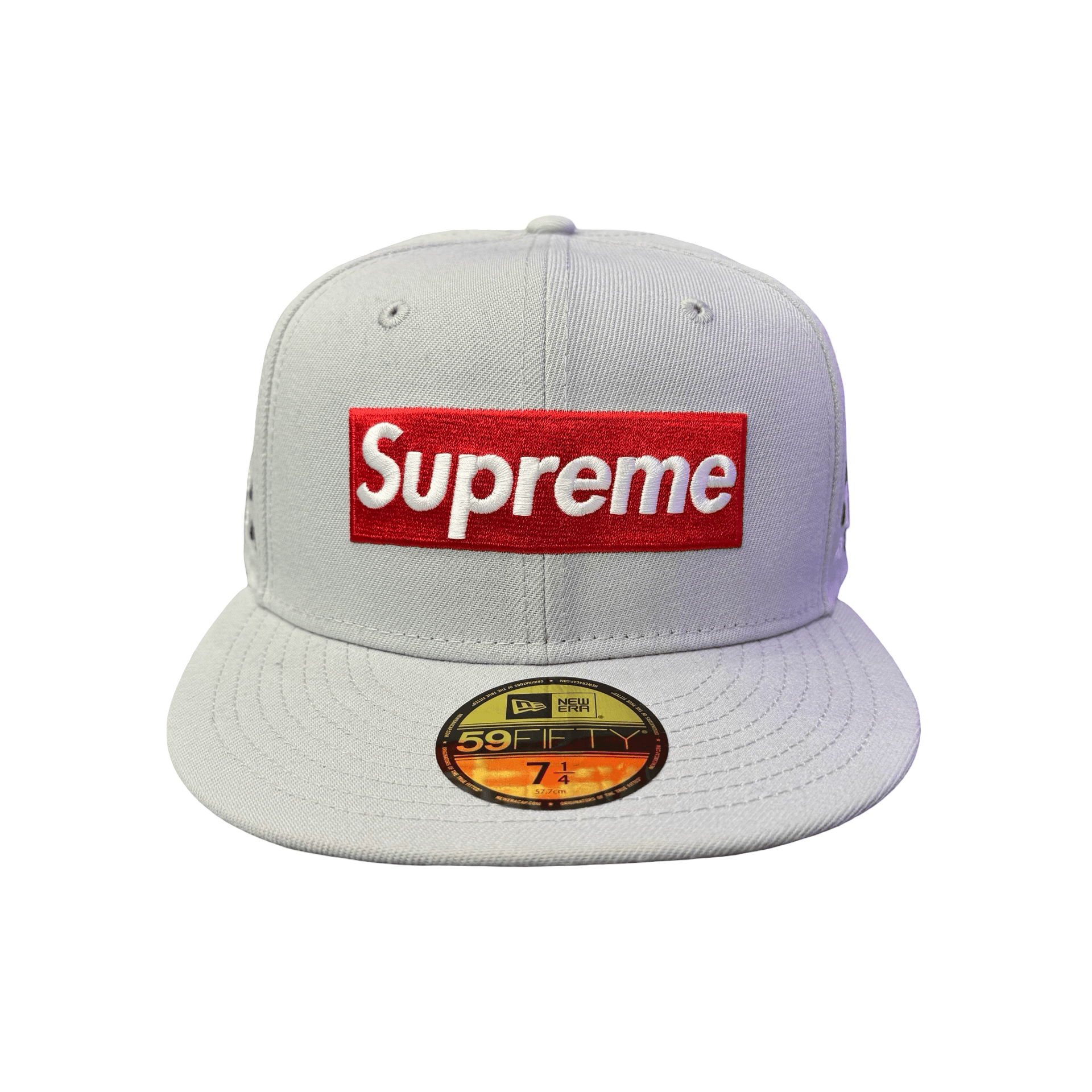 Supreme Bones Box Logo New Era 59Fifty Fitted Hat Grey