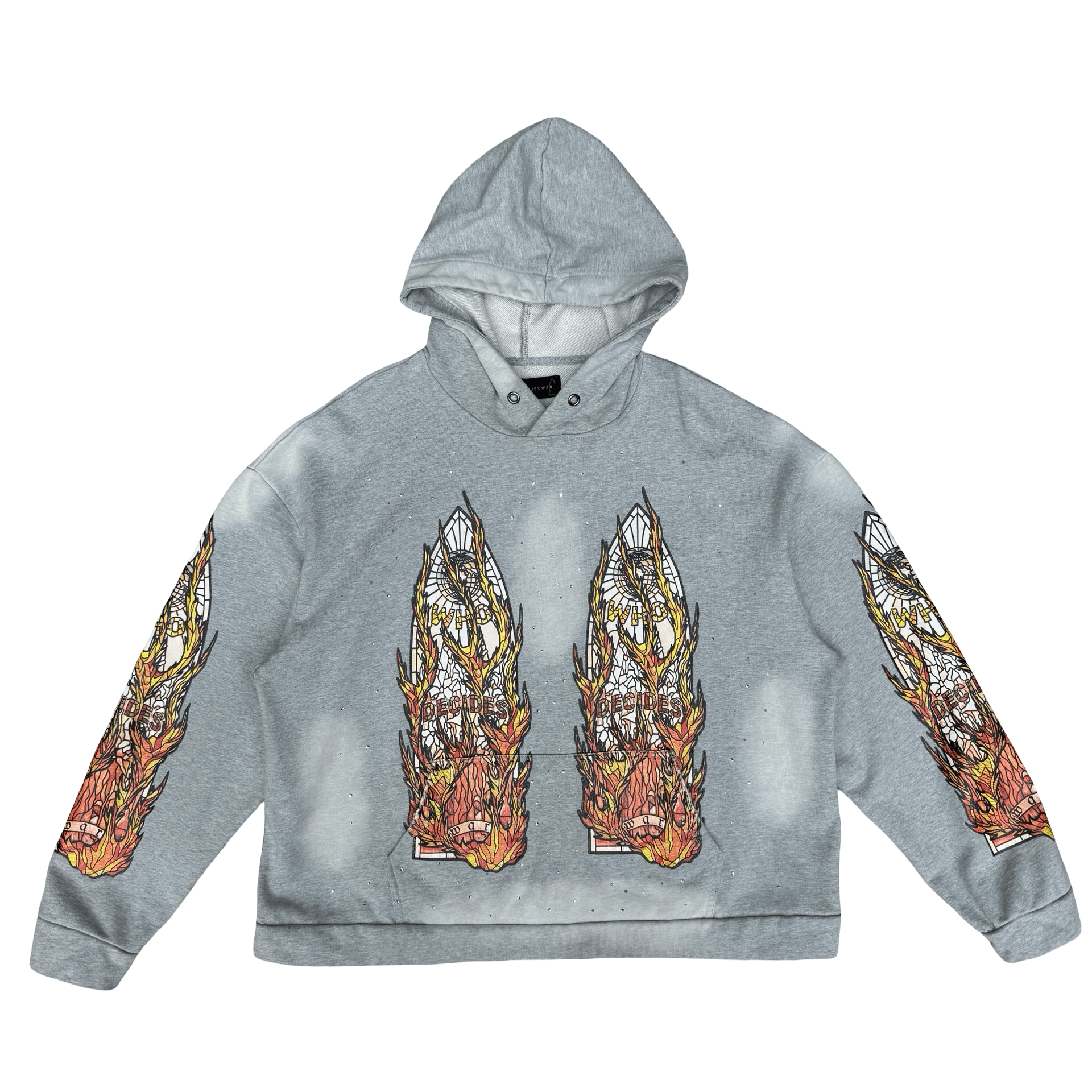 WDW Flames Glass Hooded Sweatshirt Vintage Grey — photo 1 of 2