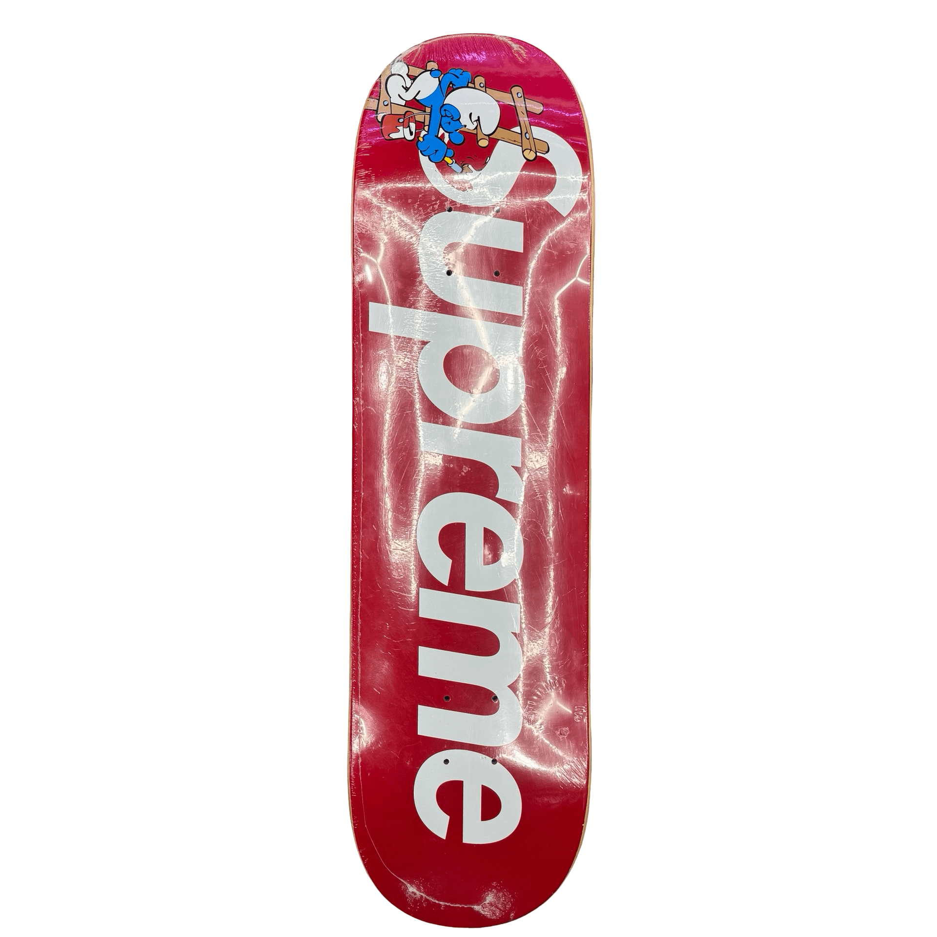 Supreme Smurfs Skateboard Deck Red
