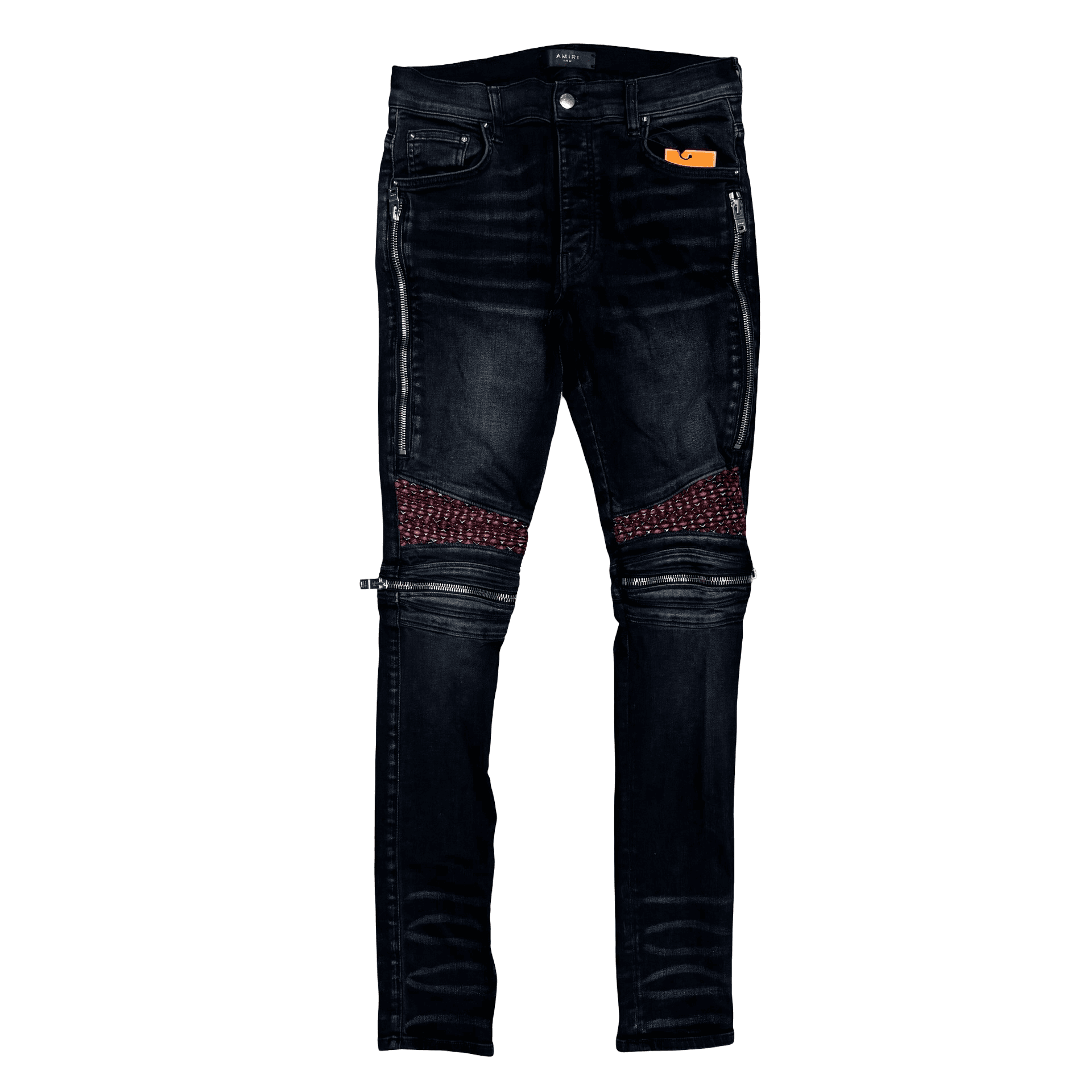 Amiri MX2 Pink Velvet PJ Jeans Black — photo 1 of 2