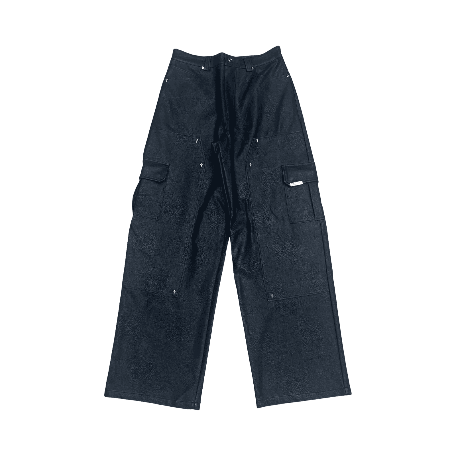 RTA Ryan Faux Larther Wide Leg Carpenter Jeans Black — photo 1 of 2