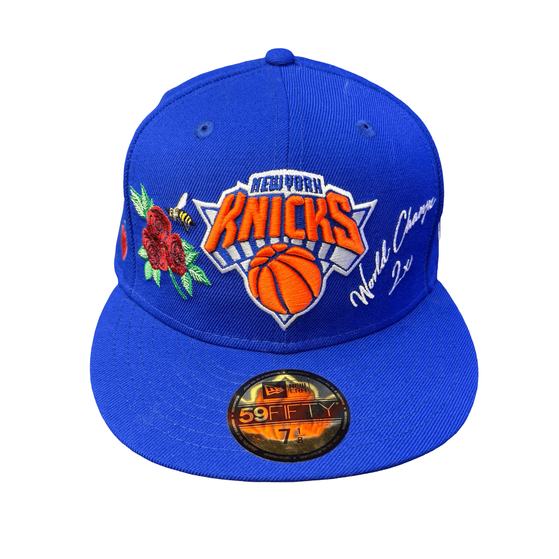 New Era NYC 2x NBA World Champions 59FIFTY Fitted Hat Blue