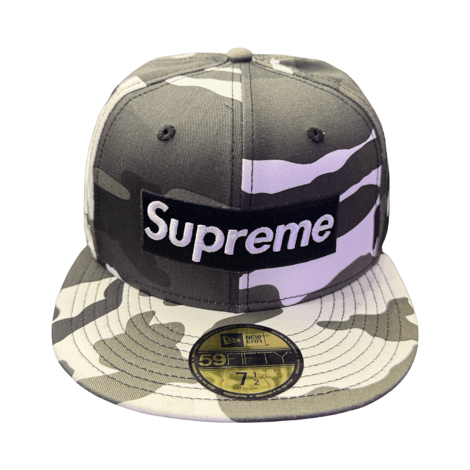 Supreme MLB Box Logo New Era 59 Hat Grey Camo