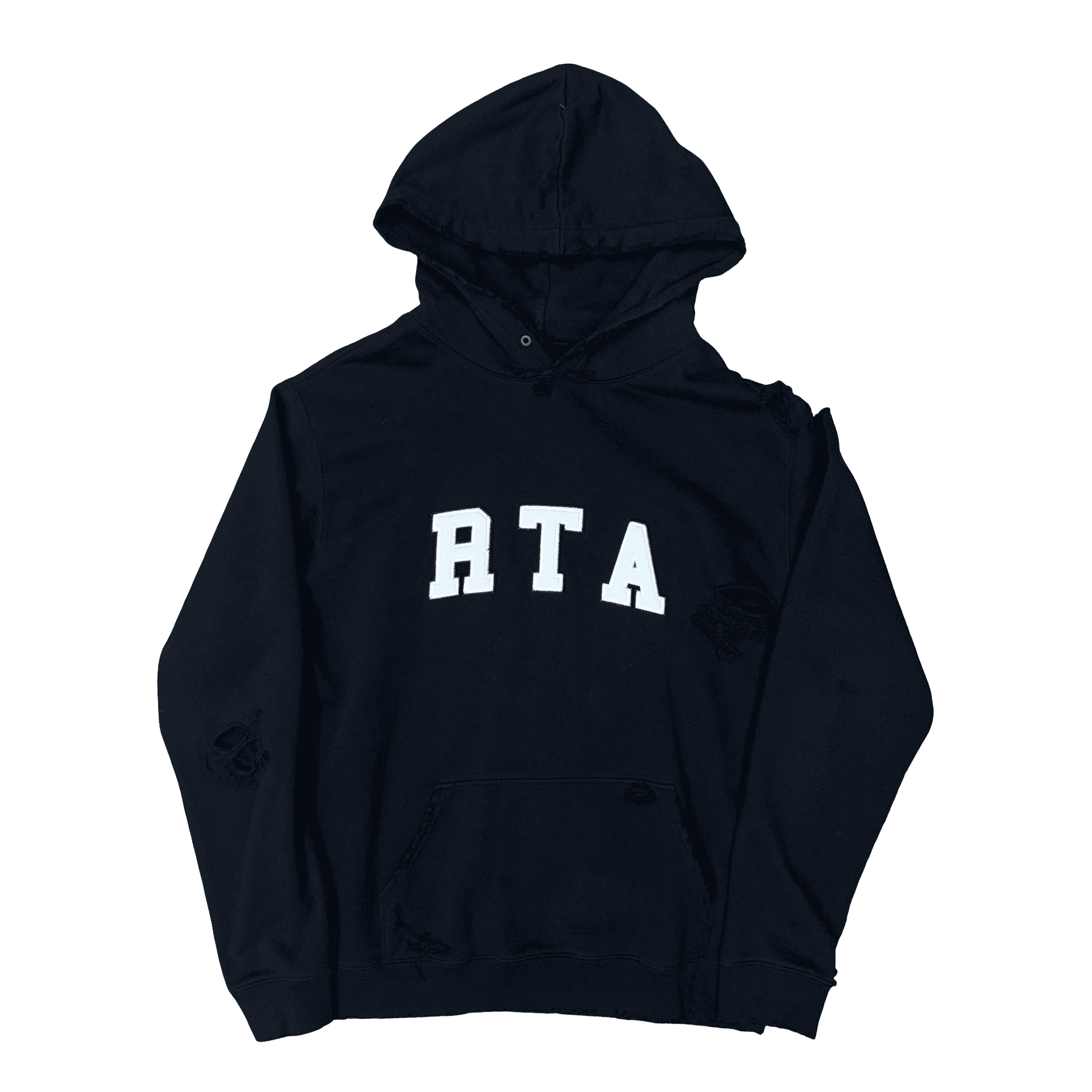 RTA Markus Distressed Logo Applique Hoodie Black — photo 1 of 2