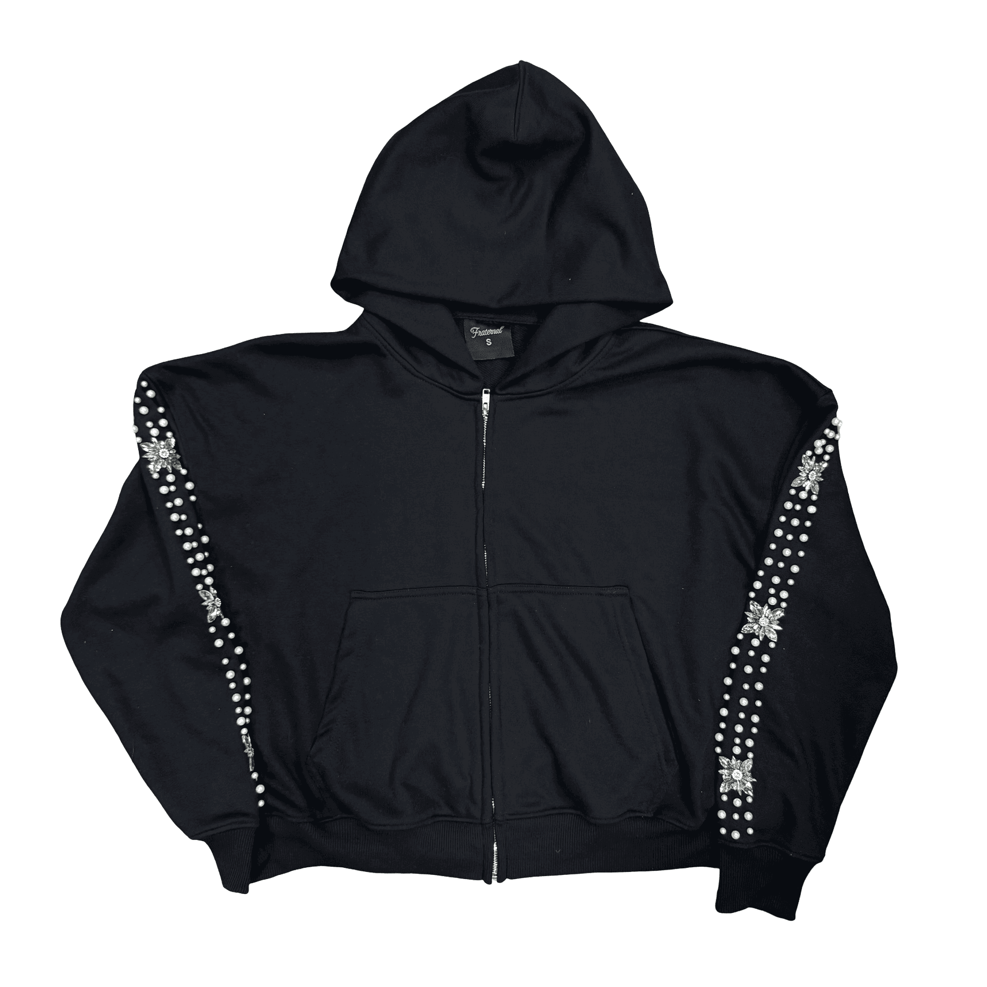Fraternal Desires What The Pearl Zip Up Hoodie Black — photo 1 of 2