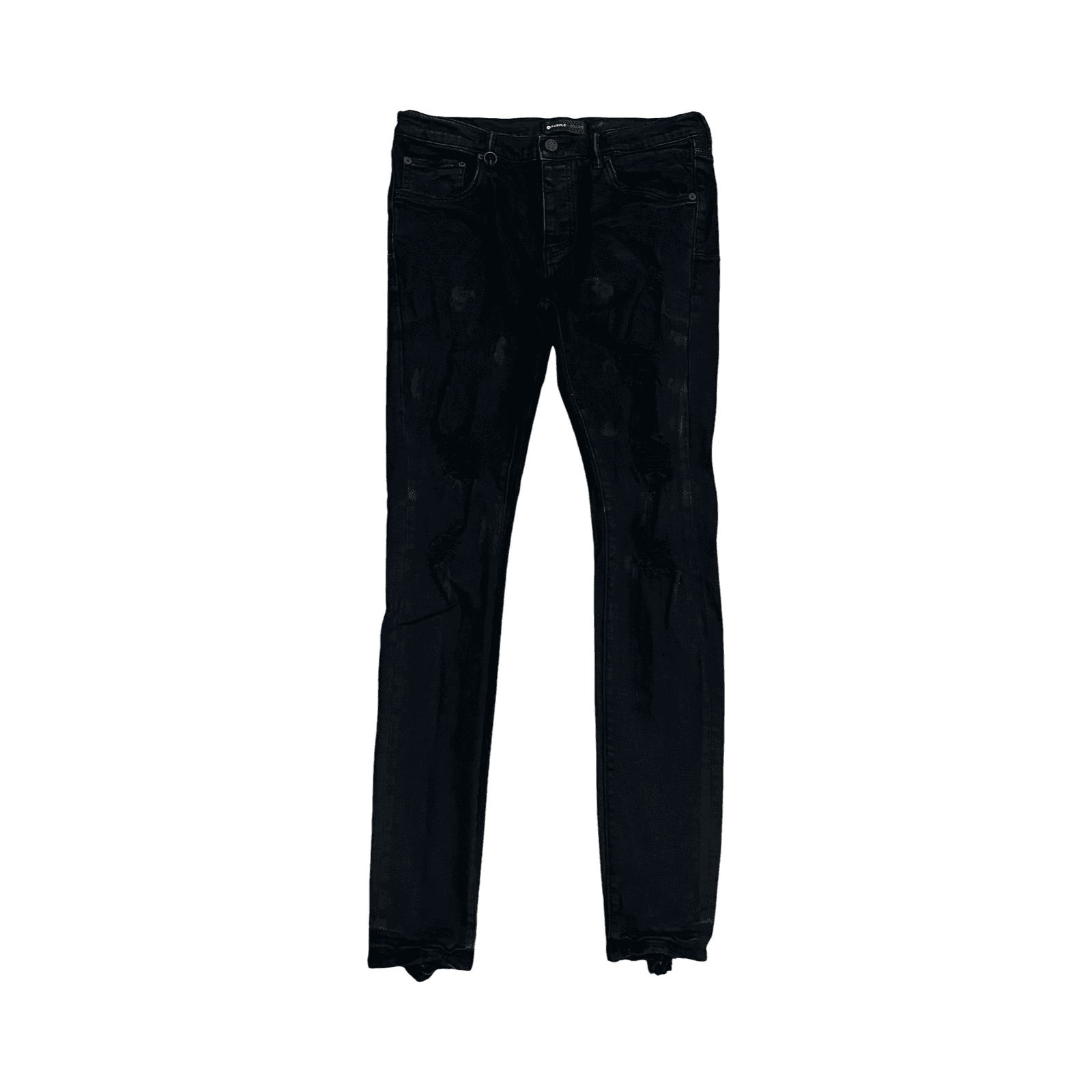 Purple Brand Distressed Oil Spill Jeans Black