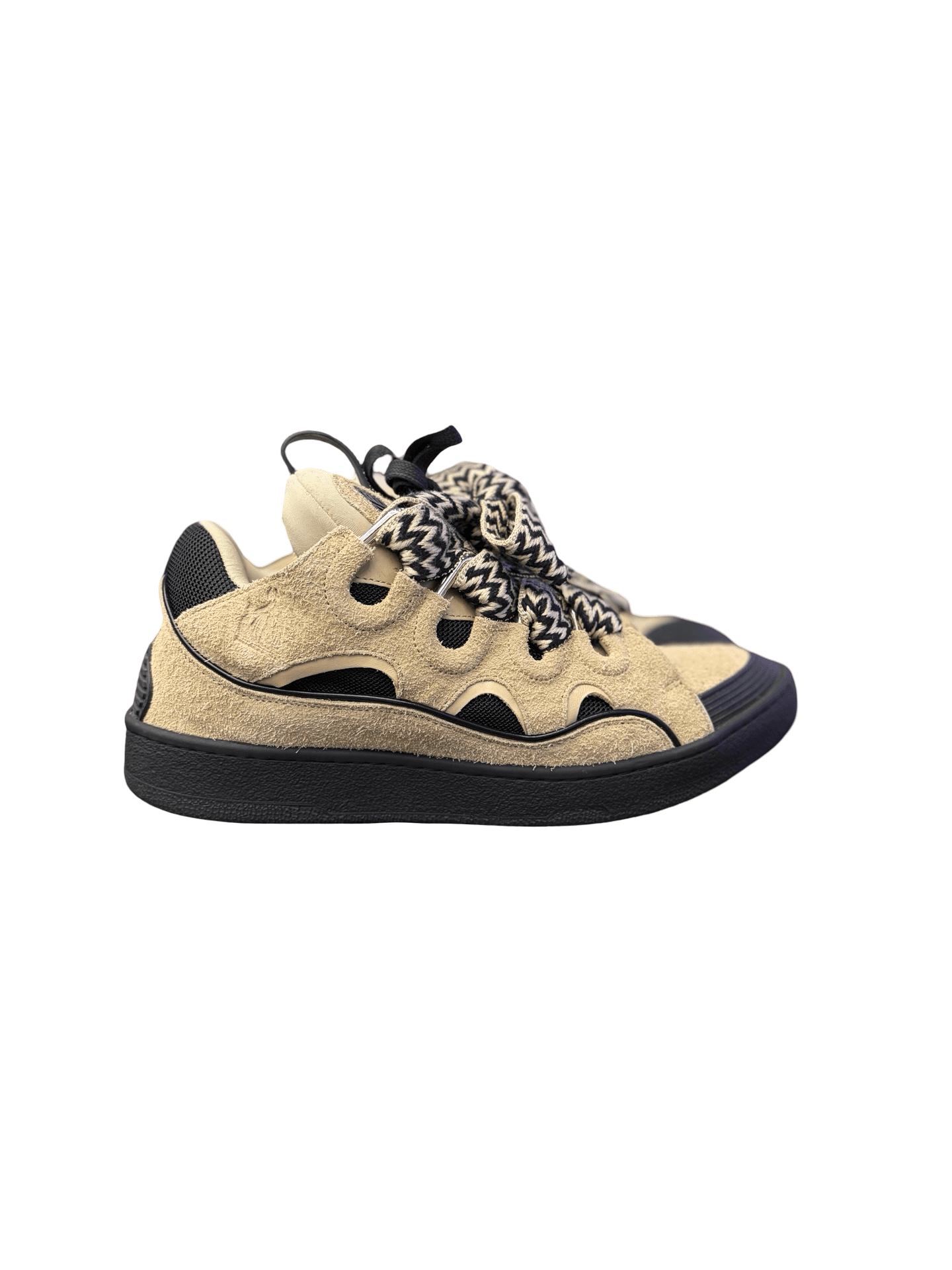 Lanvin Curb Low-Top Sneakers Beige Black — photo 1 of 7