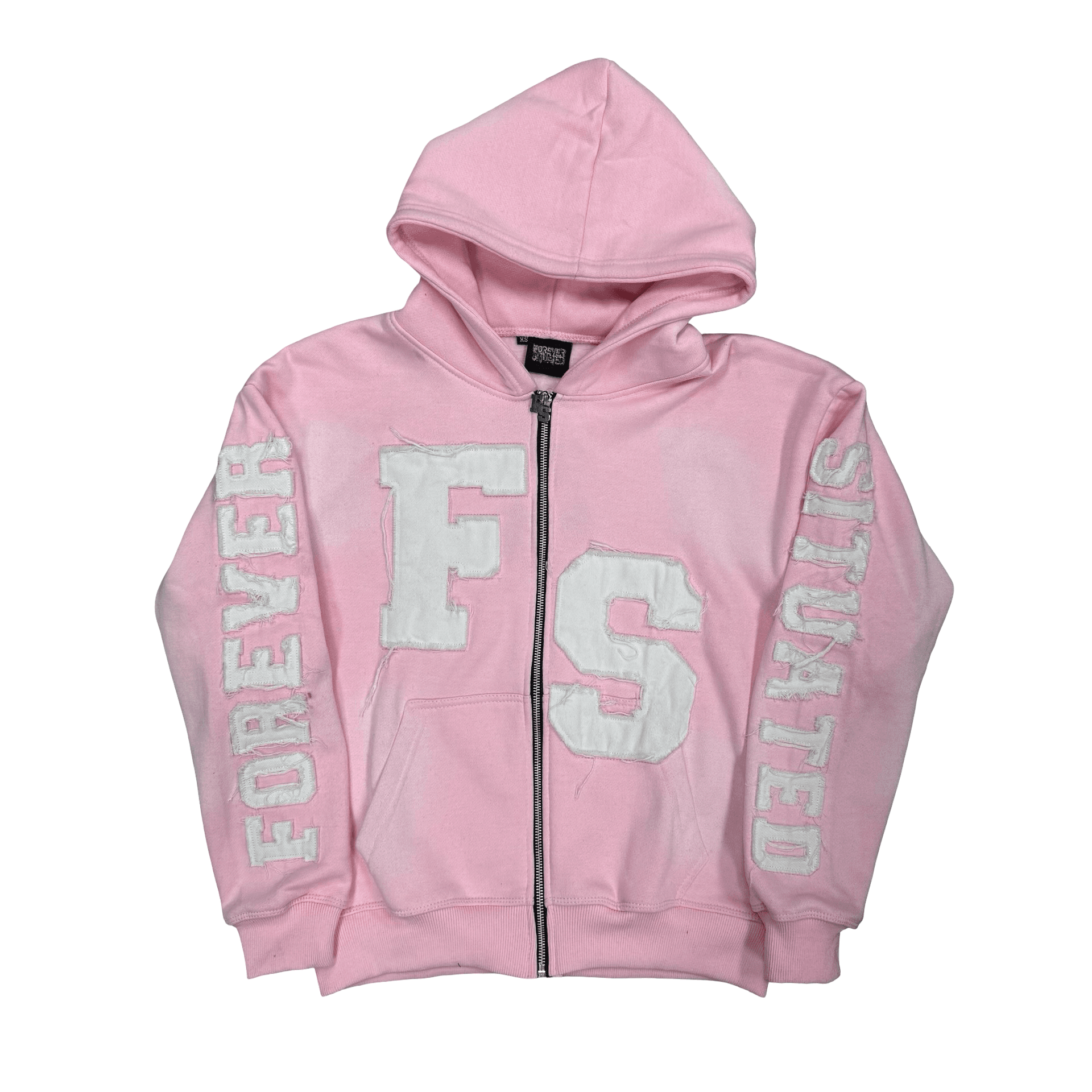 Forever Situated Logo Patch Zip Up Hoodie Pink — photo 1 of 2