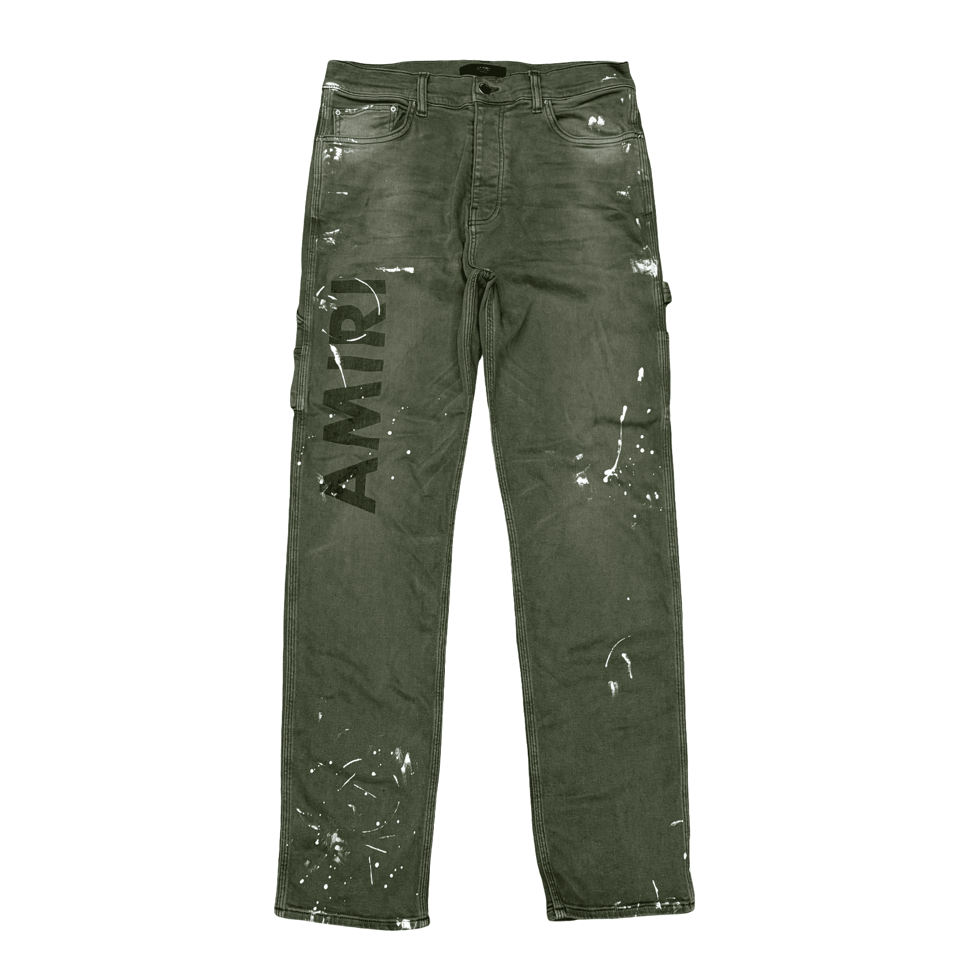 Amiri Army Logo Painted Workman Jeans