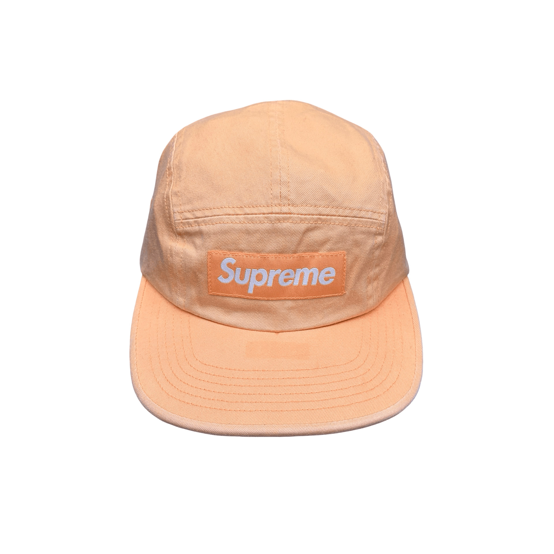 SS24 Supreme Washed Chino Twill Camp Cap Peach — photo 1 of 4