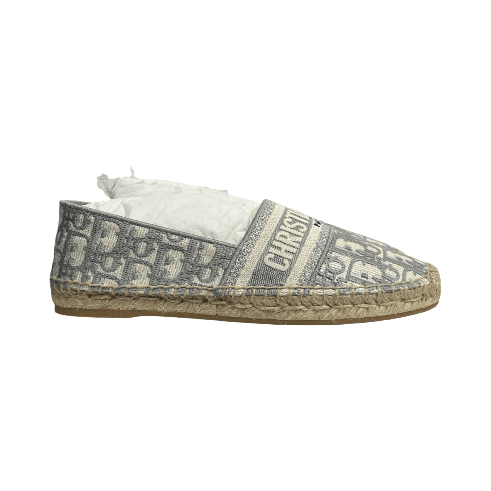 WMNS Dior Oblique Embroidered Granvillie Espadrilles White Gray