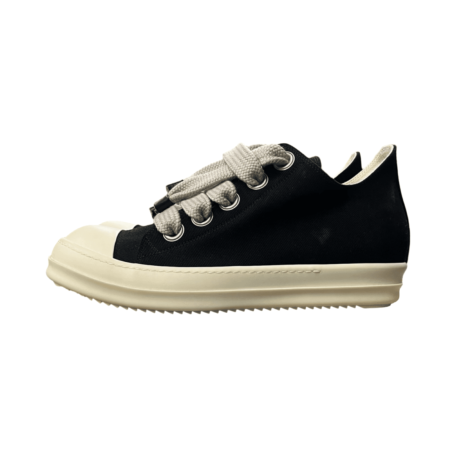 Rick Owens DRKSHDW Jumbolace Canvas Low Sneakers Nylon Black Milk