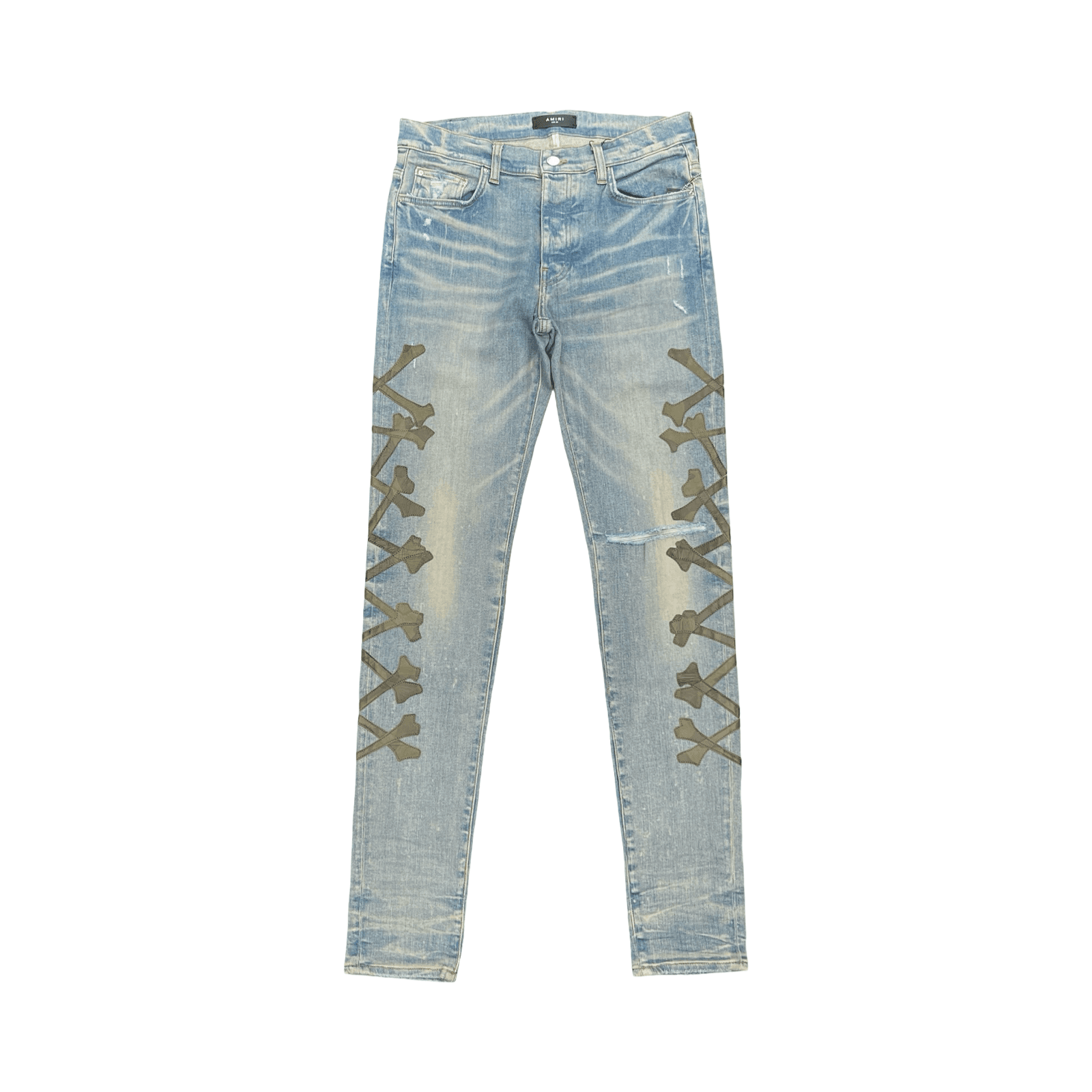 Amiri Camo Bones Jeans Clay Indigo