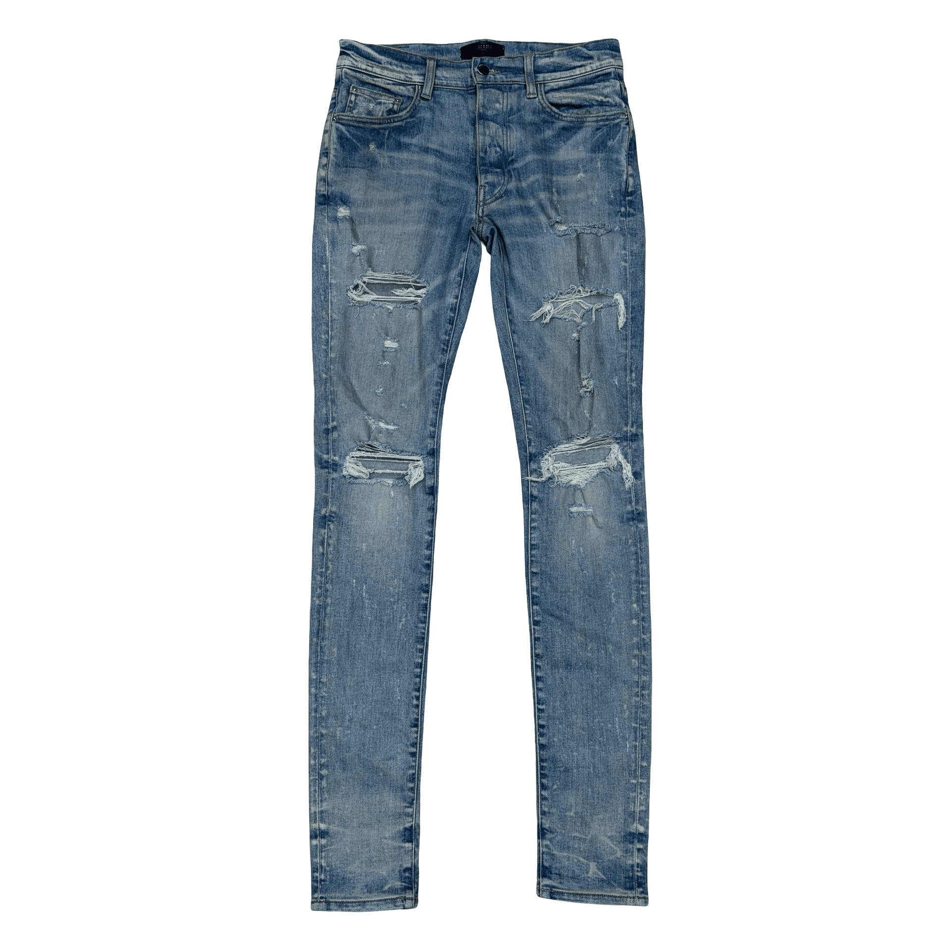Amiri Distressed Light Wash Denim Jeans — photo 1 of 2