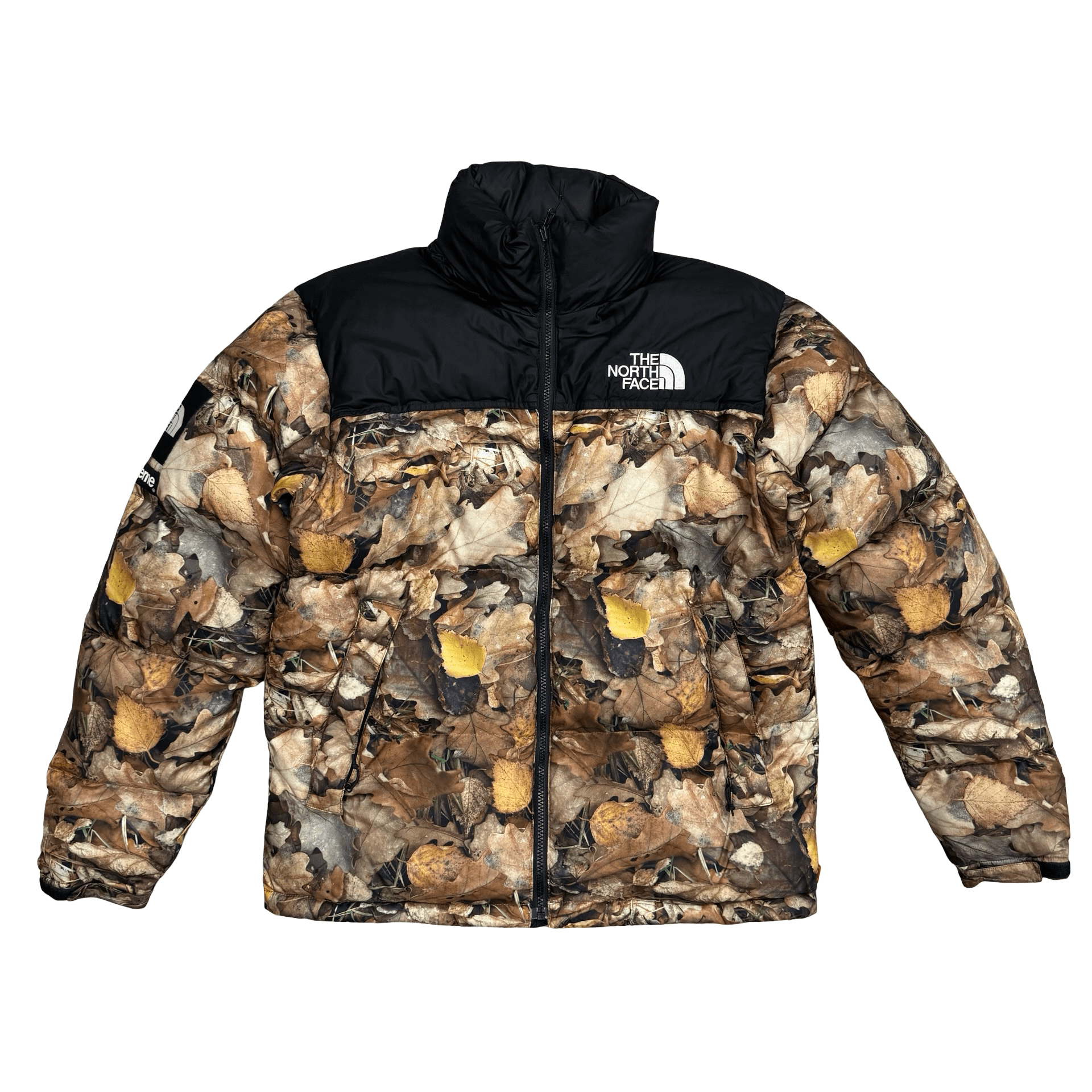 Supreme TNF Nuptse Puffer Jacket Leaves