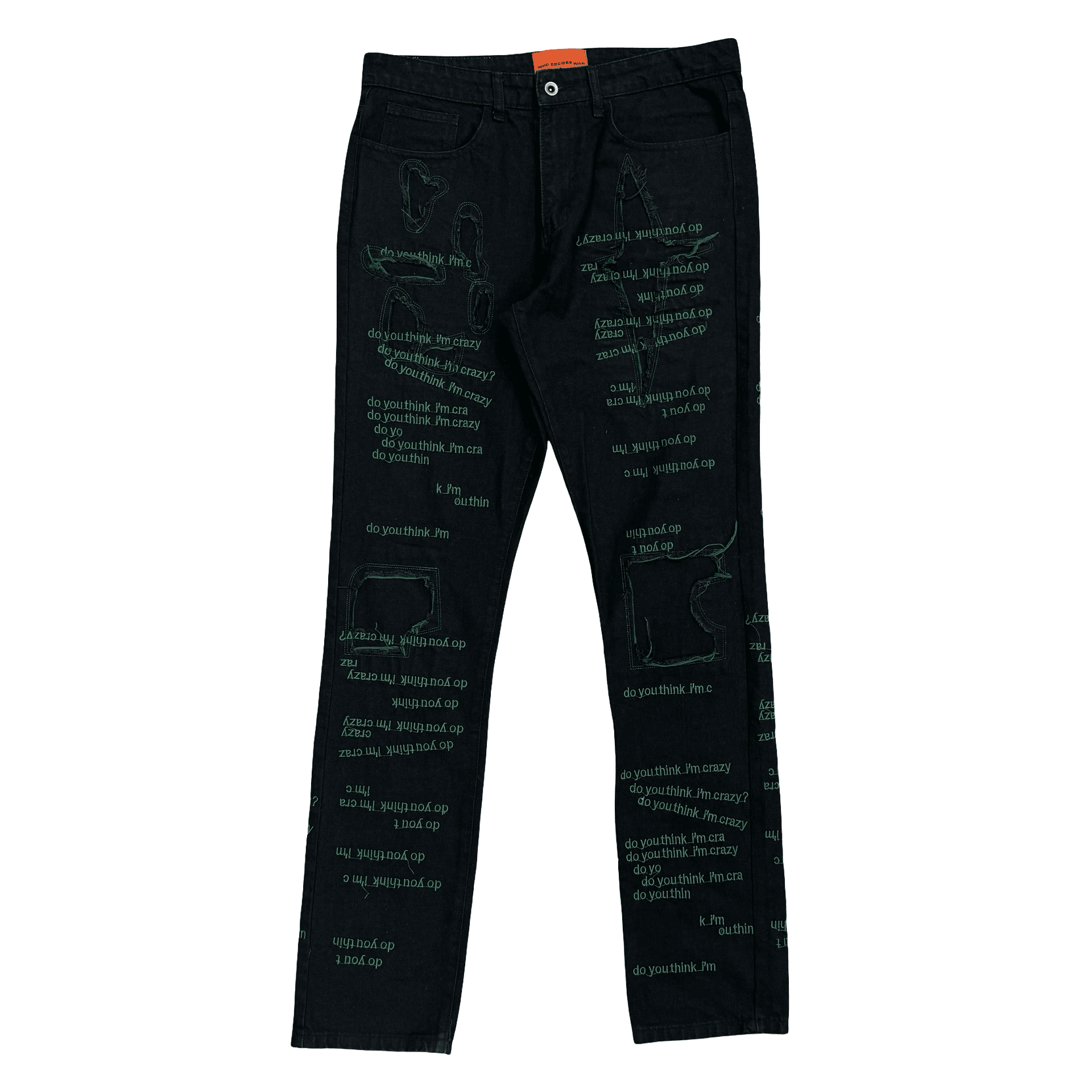 WDW DYTIC Scripture Denim Jeans Black Green — photo 1 of 2