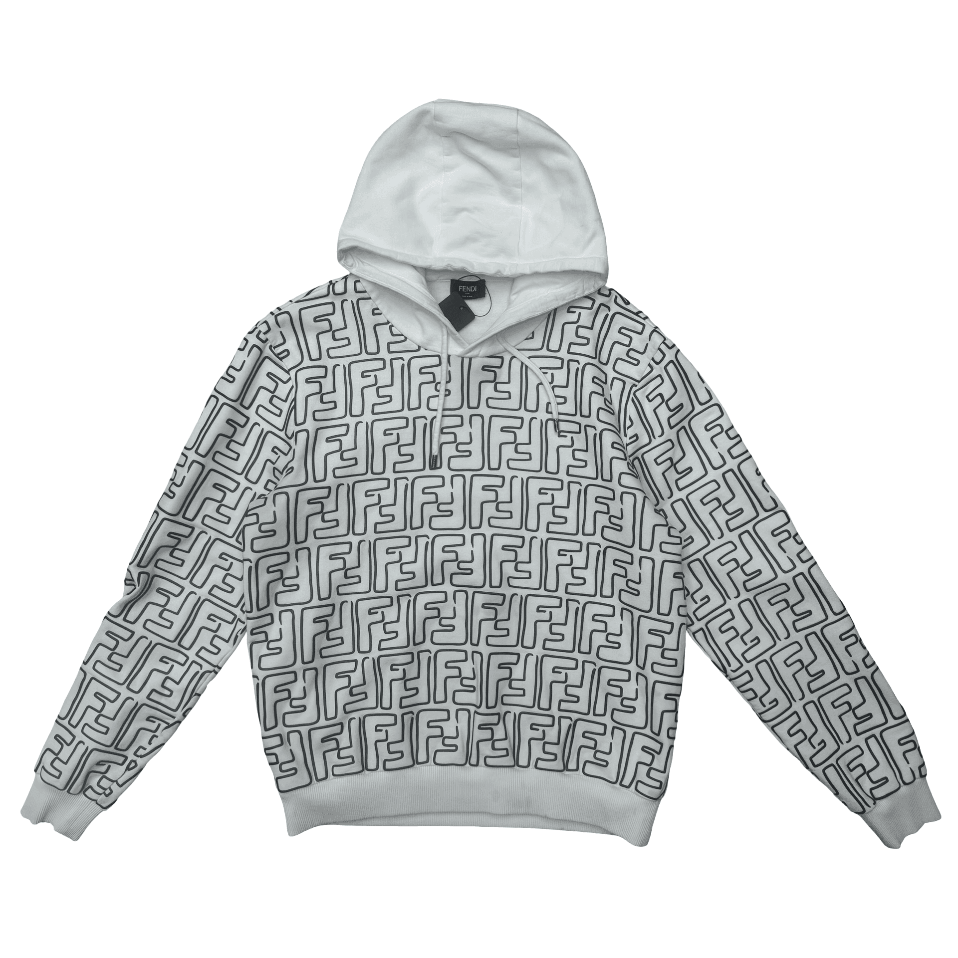 Fendi Double F Print Hoodie Black White — photo 1 of 2