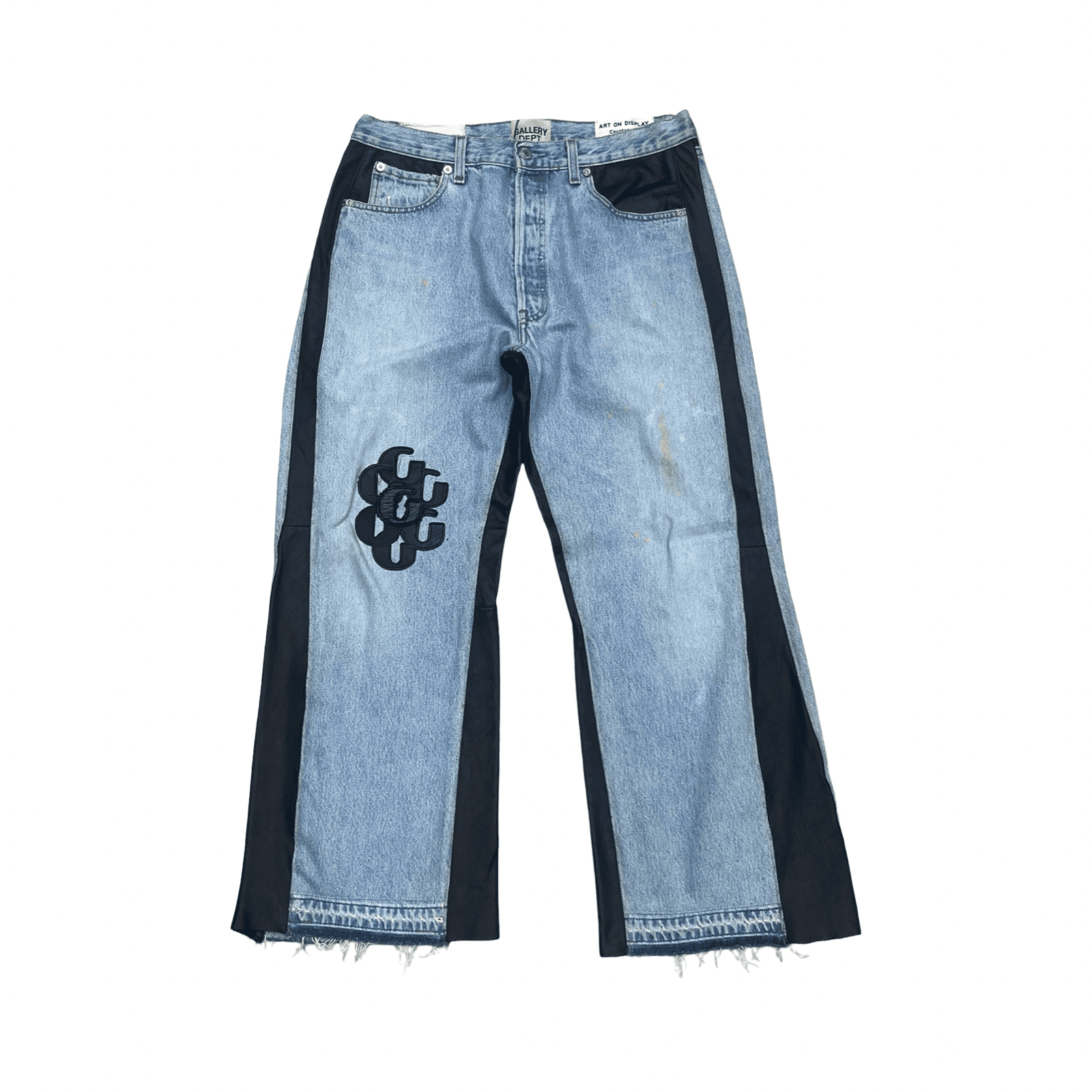 Gallery Dept. G Patch Flare Leather/Denim Jeans Blue — photo 1 of 2