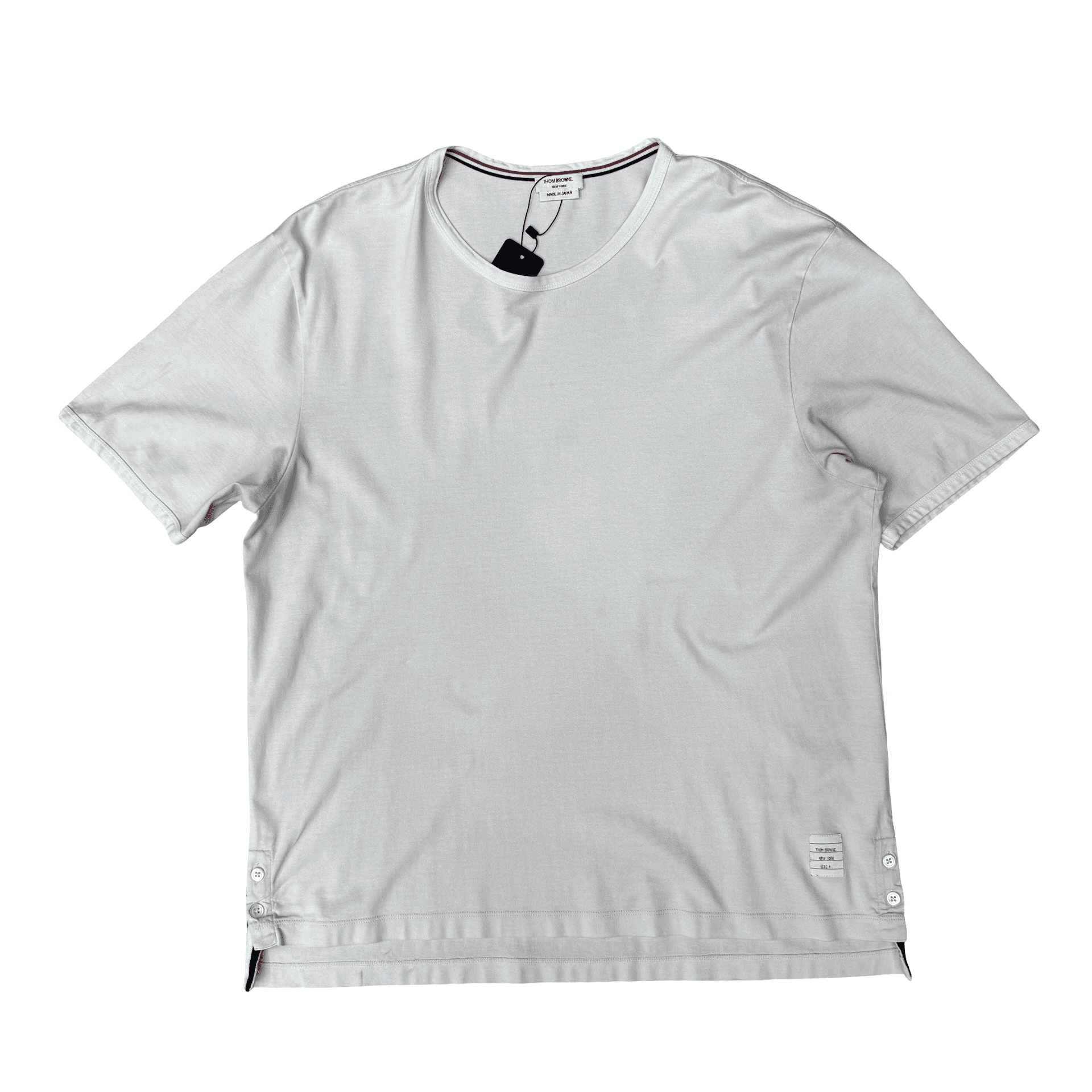 Thom Browne Cotton Waffle Rib Cuff T-Shirt Whtie — photo 1 of 2