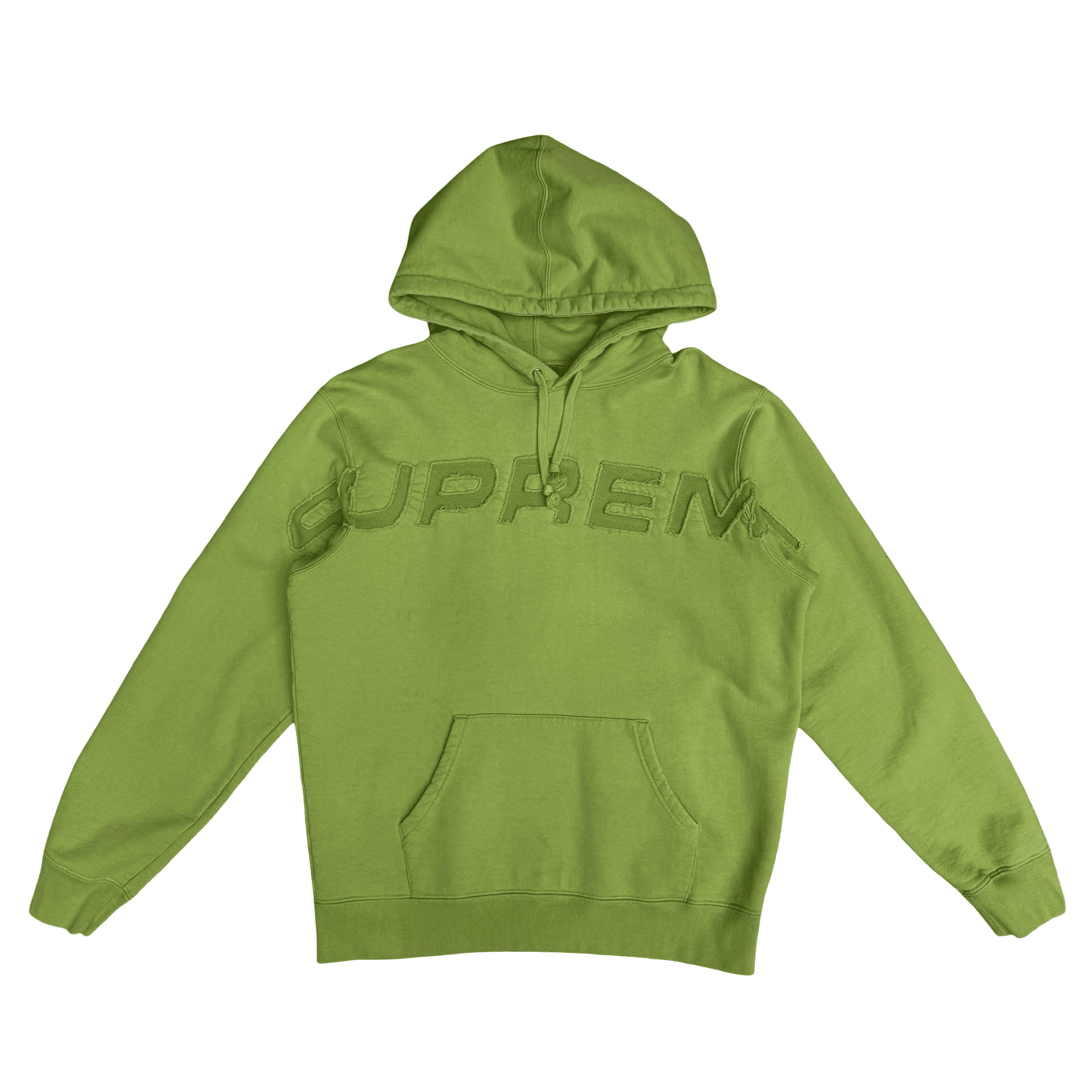 Supreme Set In Logo Hooded Pullover Lime — photo 1 of 2
