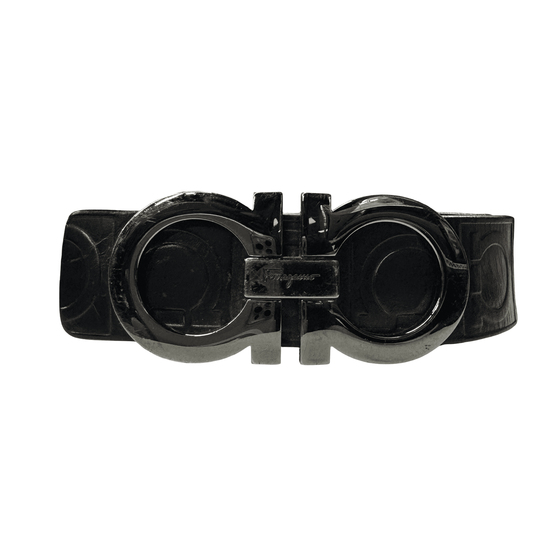 Salvatore Ferragamo Gancini Leather Belt Black