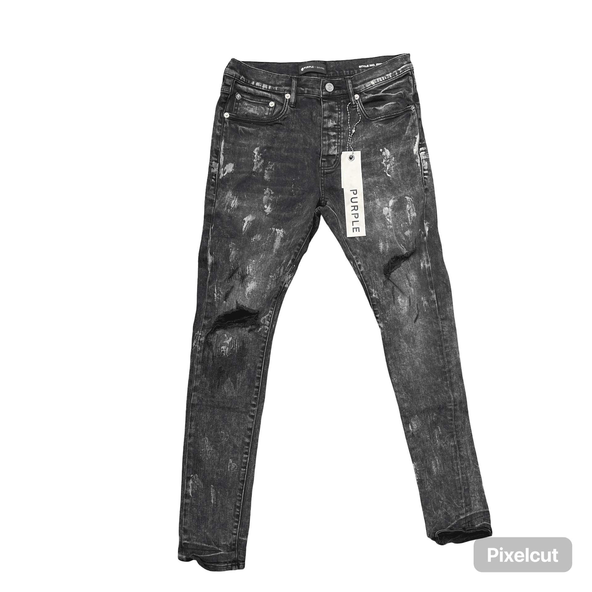 Purple P001 Skinny Distressed White Wax Jeans — photo 1 of 2