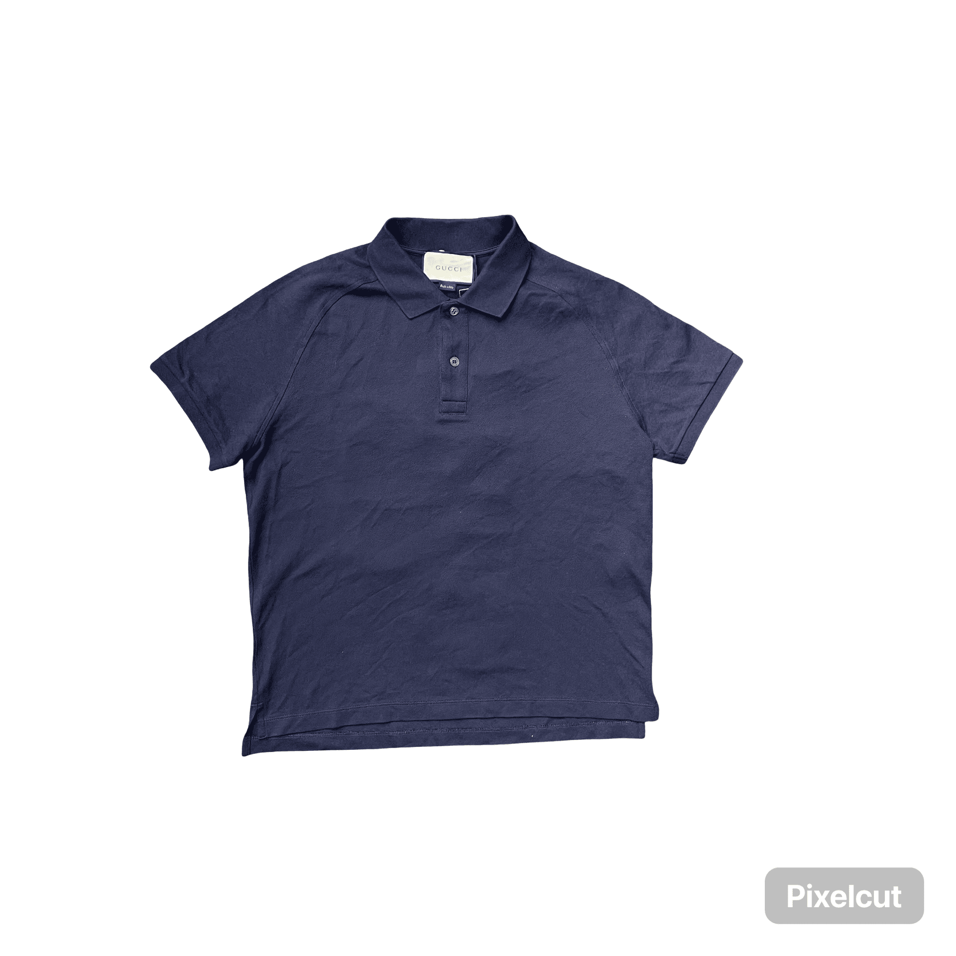 Gucci Navy Blue Cotton Pique Kingsnake Detail Polo T-shirt — photo 1 of 2