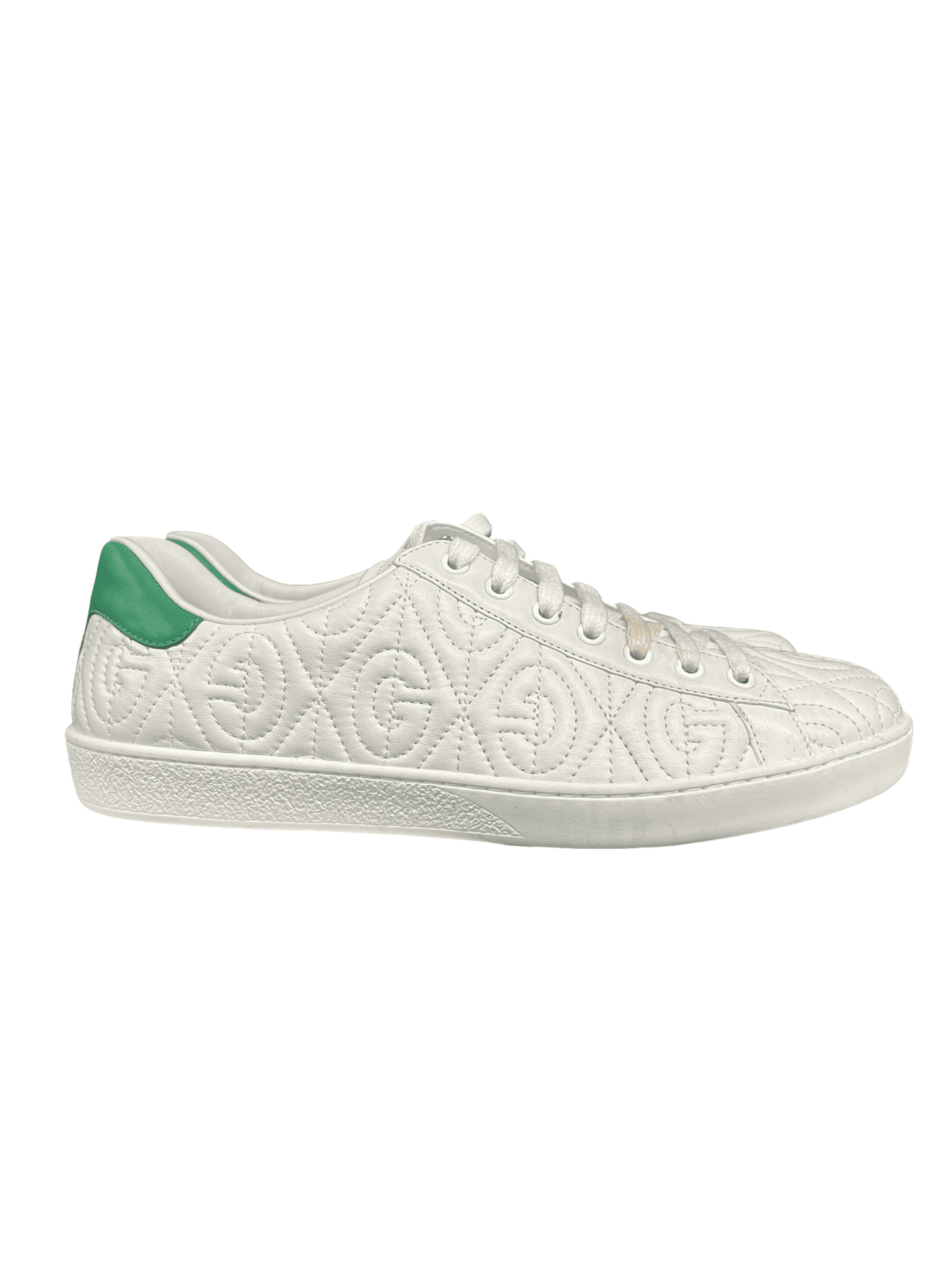 Gucci Ace G Rhombus Leather Sneaker White Green — photo 1 of 7