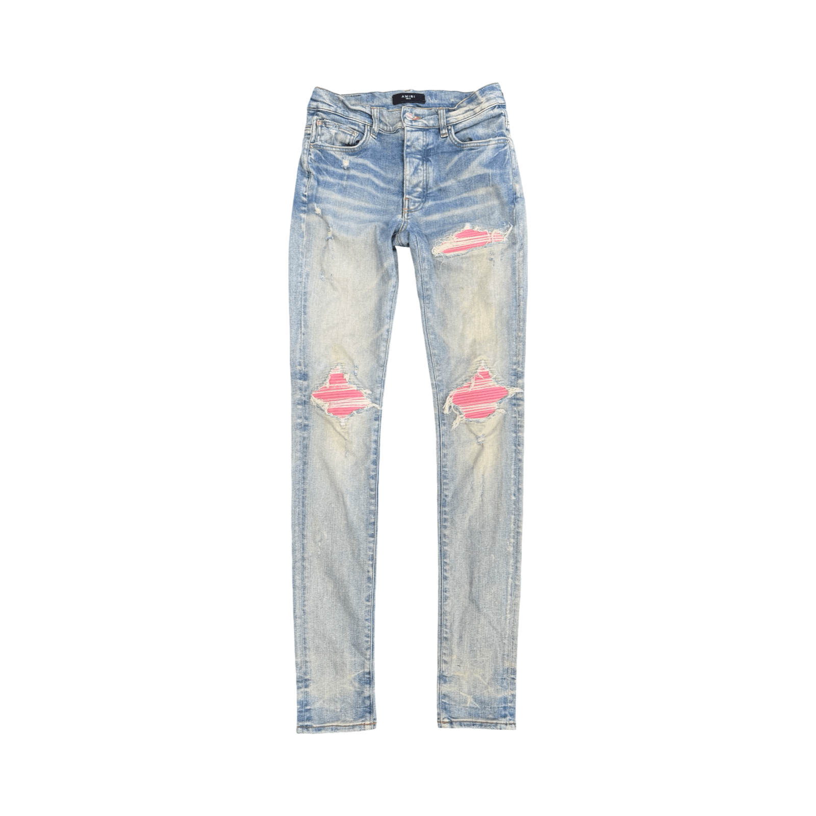 Amiri MX1 Clay Indigo Pink Patch Jeans — photo 1 of 2