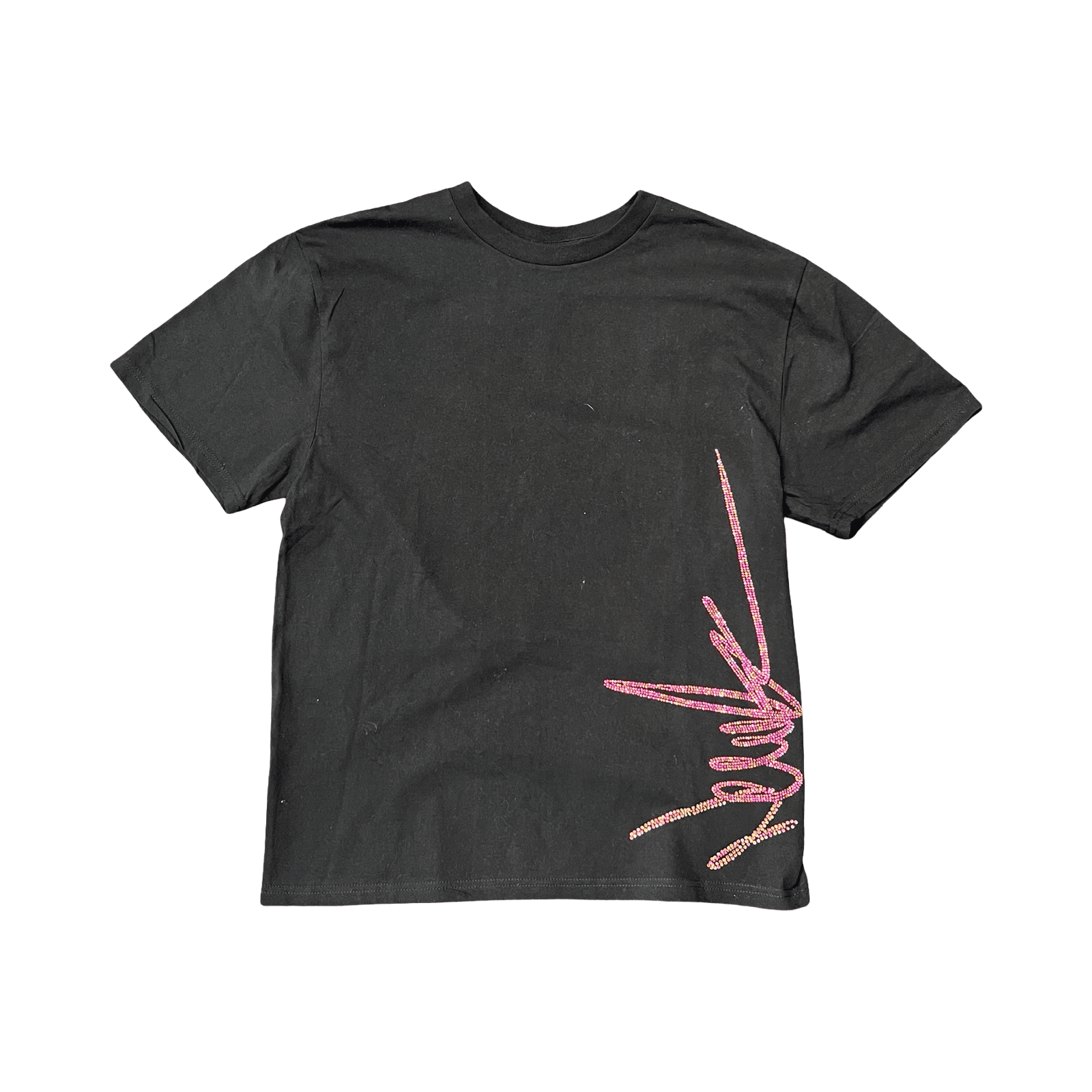 New Yrrk Black T-shirt Side Logo Pink Crystals — photo 1 of 2