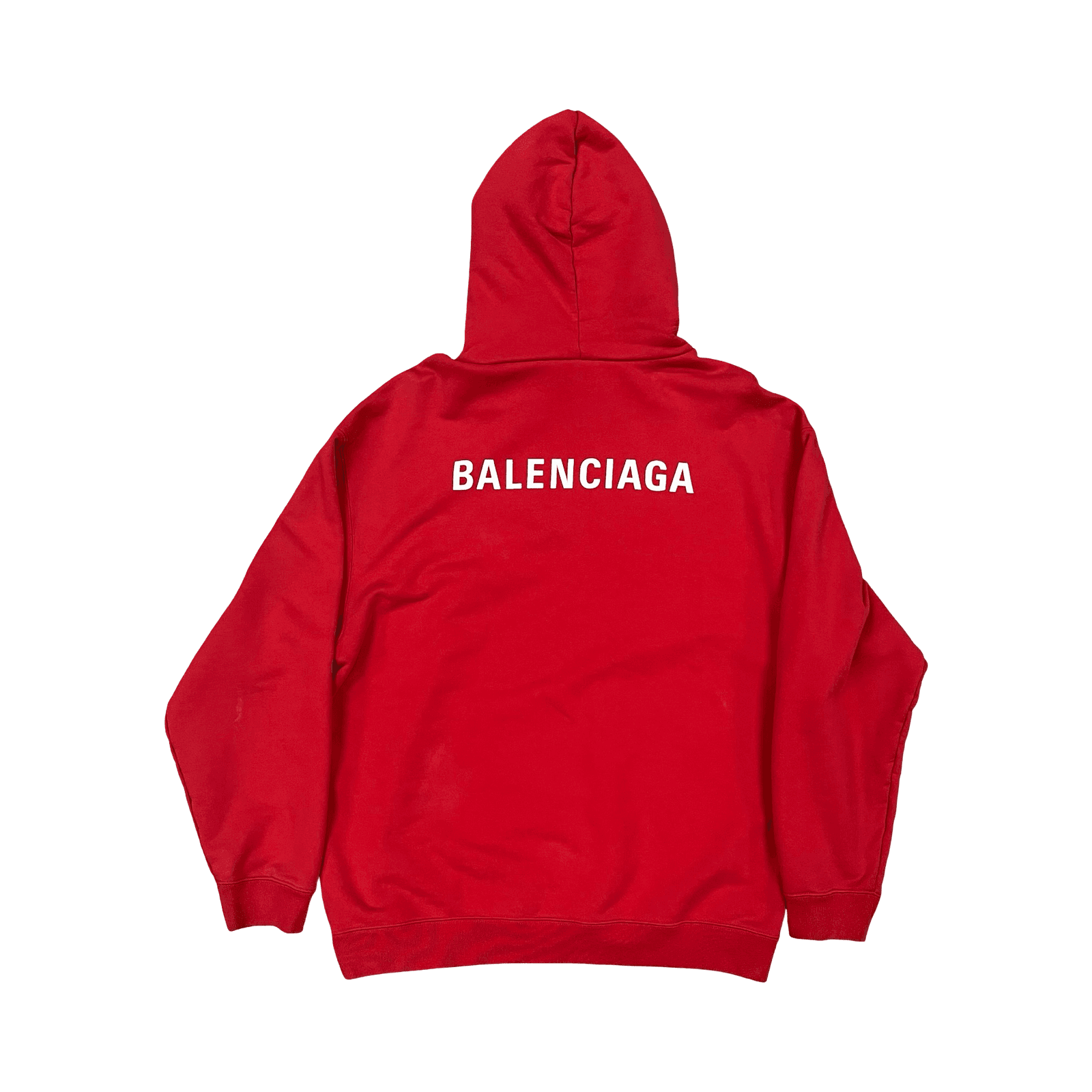 Balenciaga Front & Rear Logo Hoodie Red