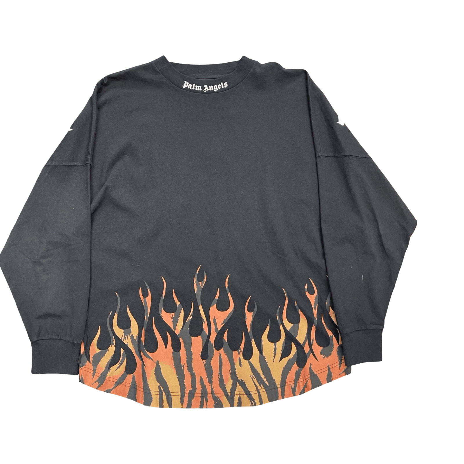 Palm Angels Graffiti Flames Crewneck Black L/S Tee — photo 1 of 2