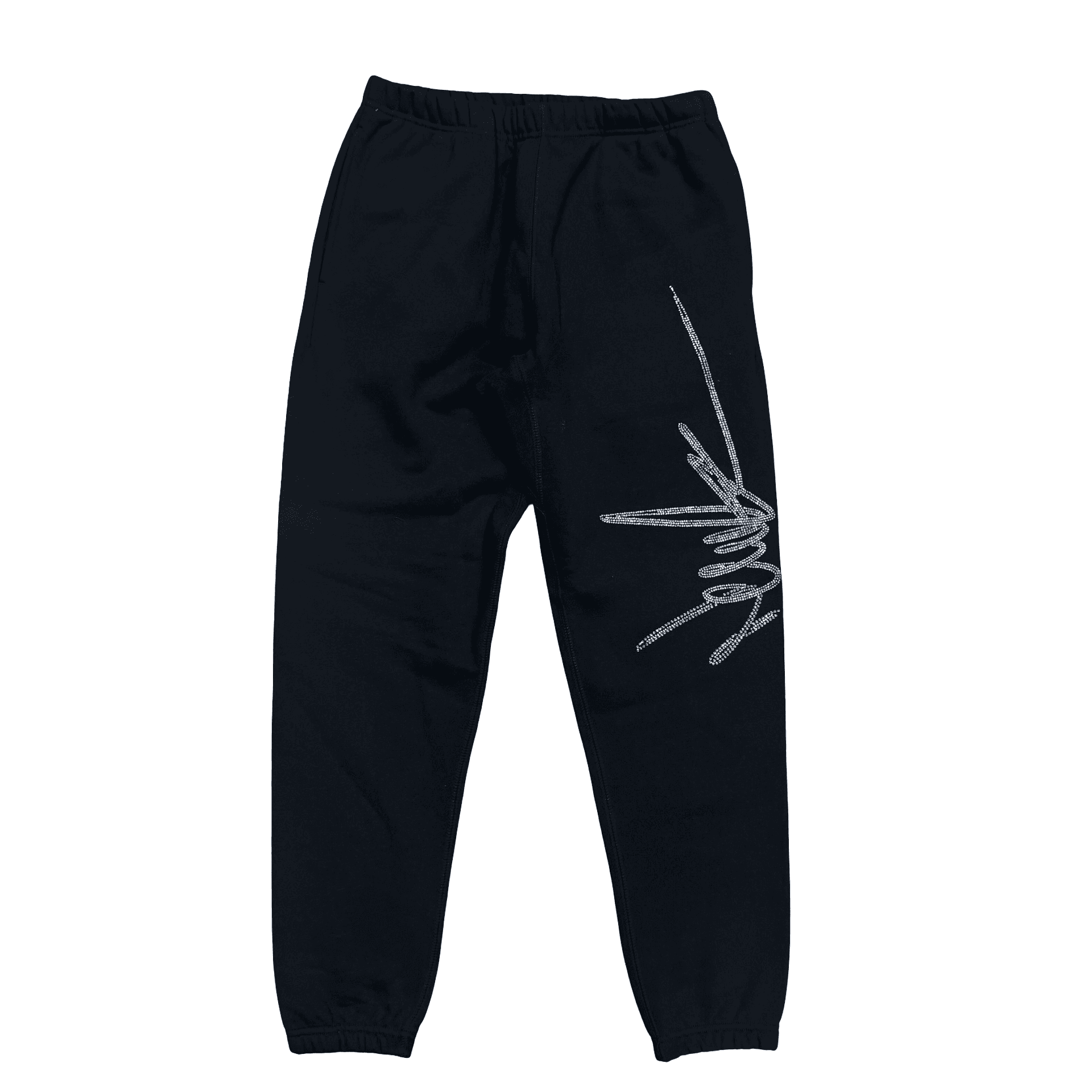 New Yrrk Rainbow Iridescent Rhinestone Sweatpants Black — photo 1 of 2