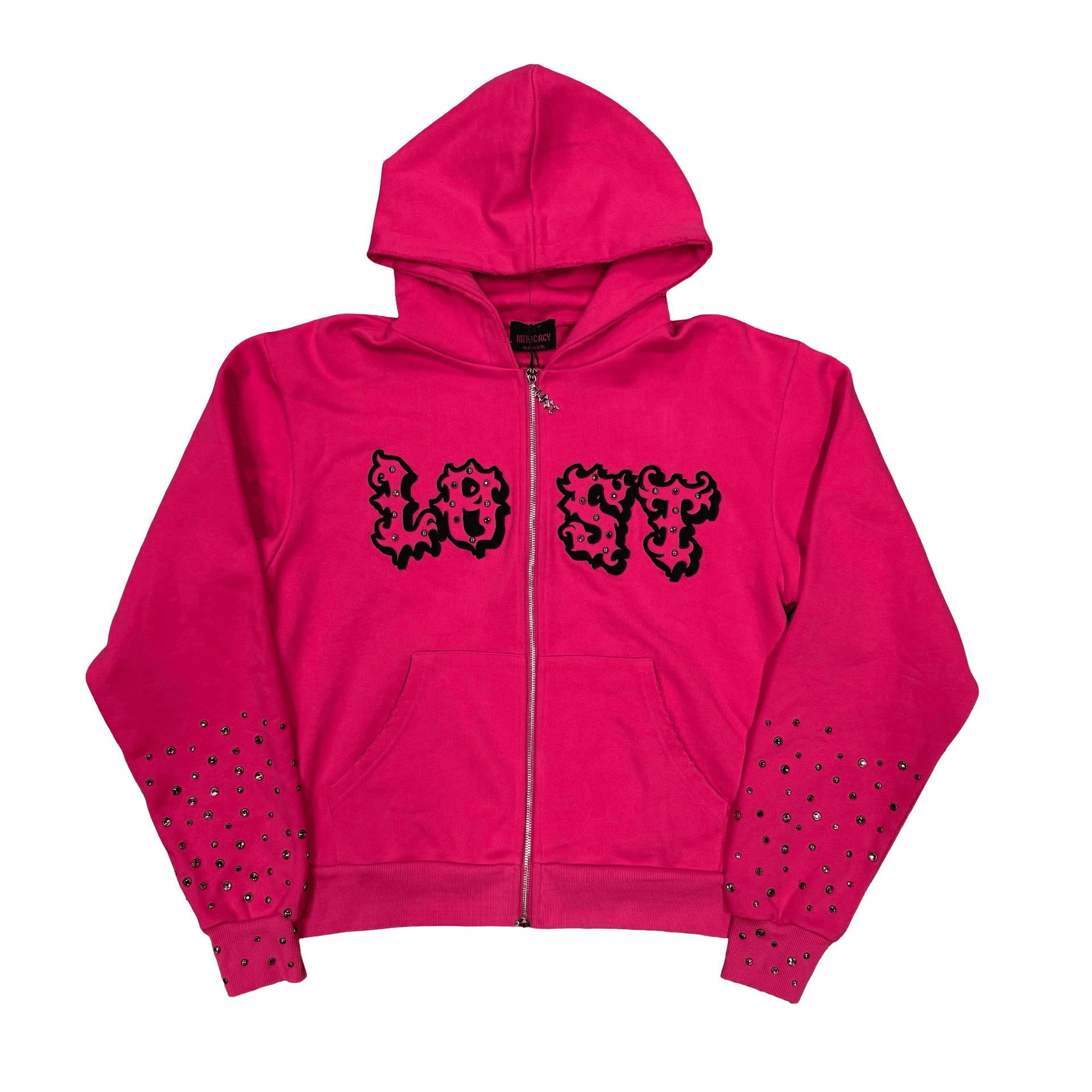 Lost Intricacy Full Zip Up Hoodie Hot Pink — photo 1 of 2
