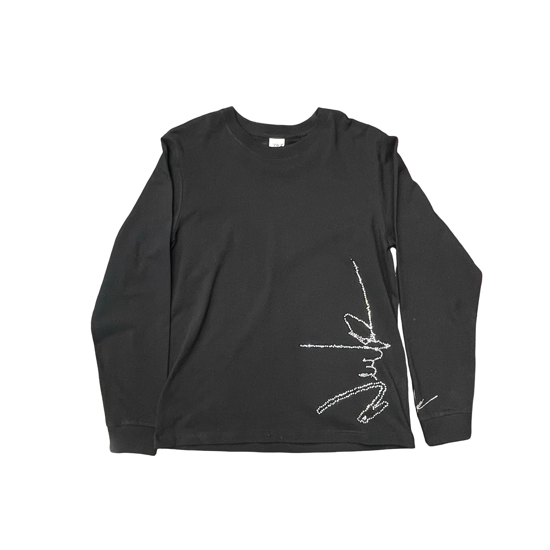 New Yrrk Black Long Sleeve Shirt Side Logo White Black Crystal — photo 1 of 2