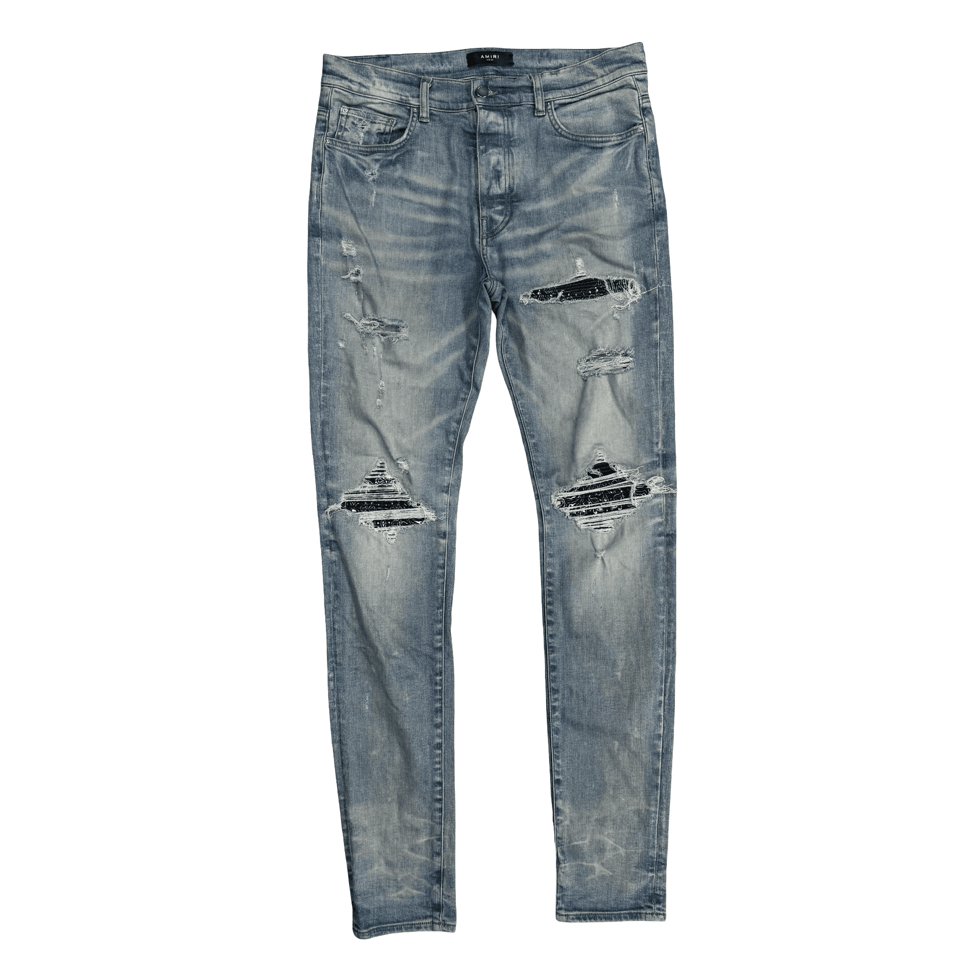 Amiri MX1 Black Bandana Patch Jeans Clay Indigo — photo 1 of 2