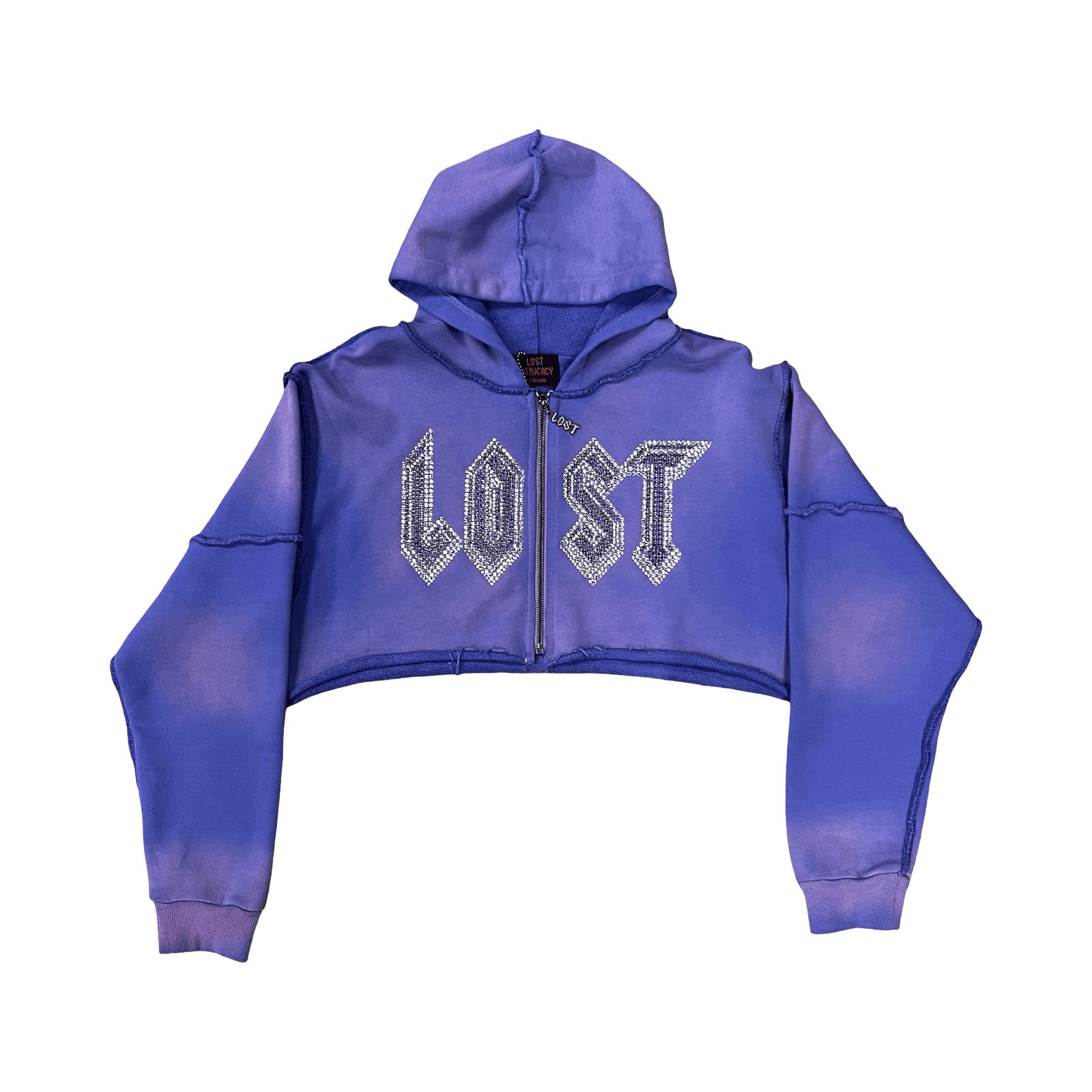 Lost Intricacy Crop Zip Up Hoodie Purple — photo 1 of 2