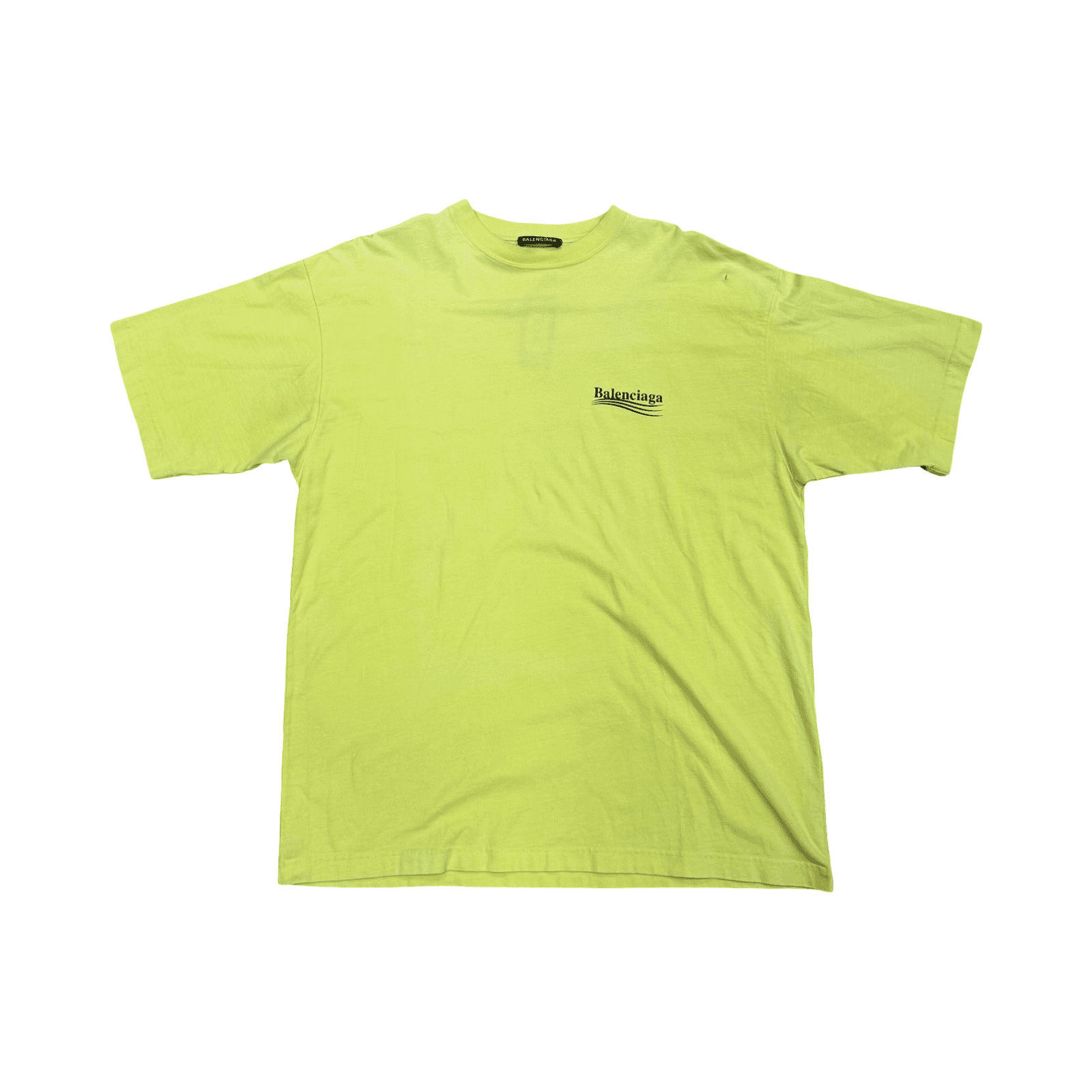 Balenciaga Print Logo Stripe T Shirt Neon Green — photo 1 of 2